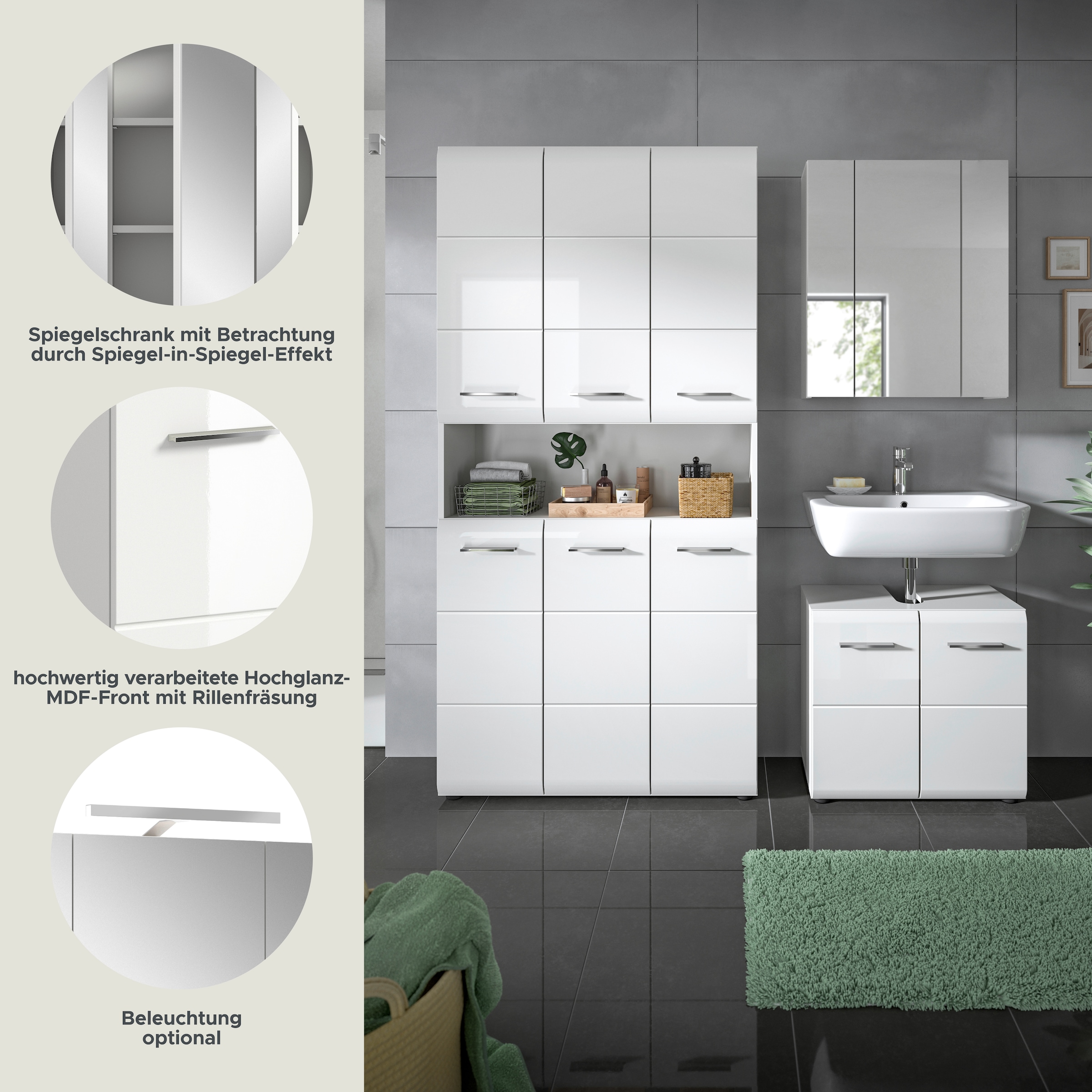 INOSIGN Badezimmer-Set Set, 4 Stk. tlg.