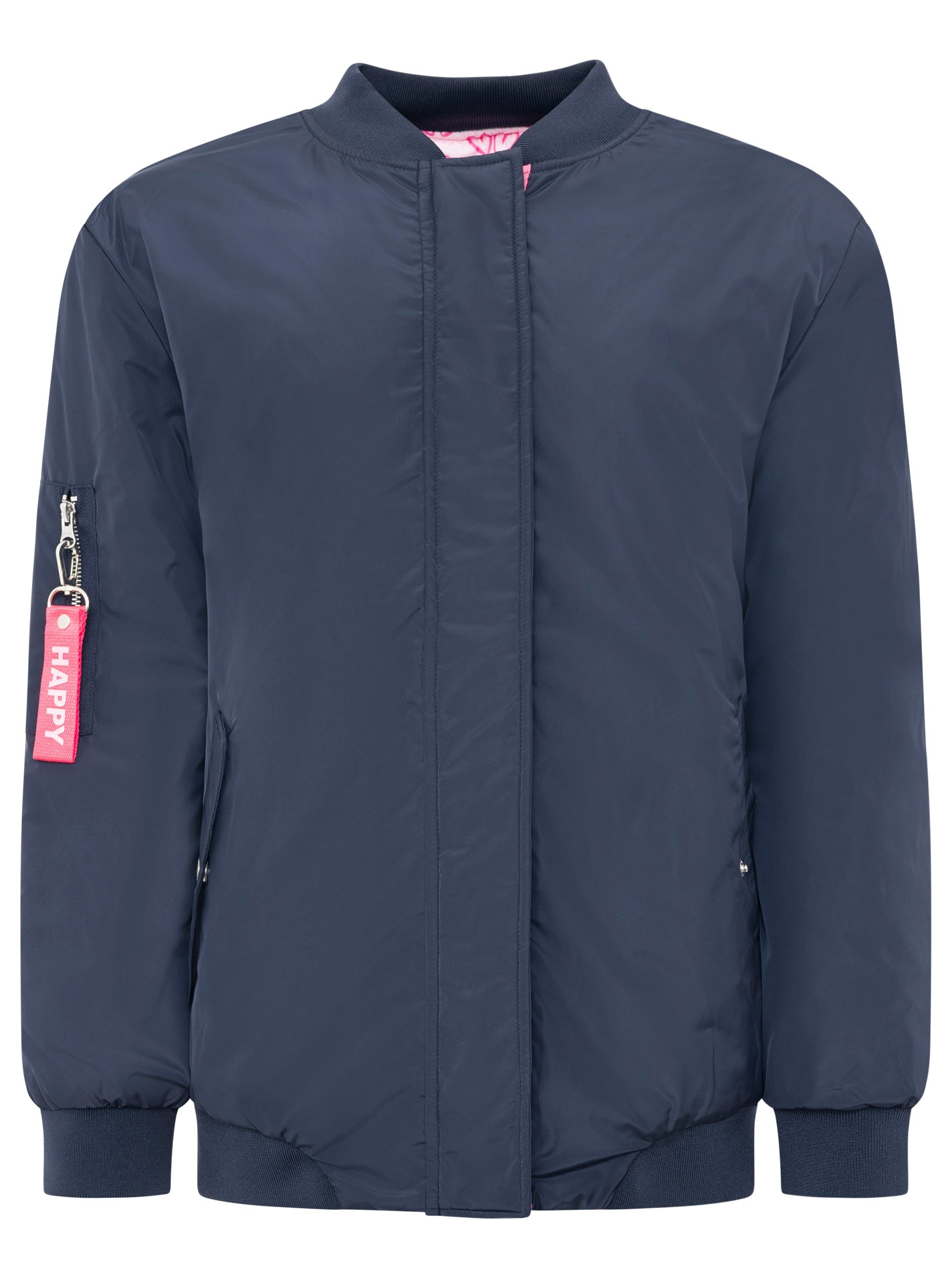 Zwillingsherz Bomberjacke »"Happy"« ohne Kapuze verdeckter Reissveschluss, Taschen