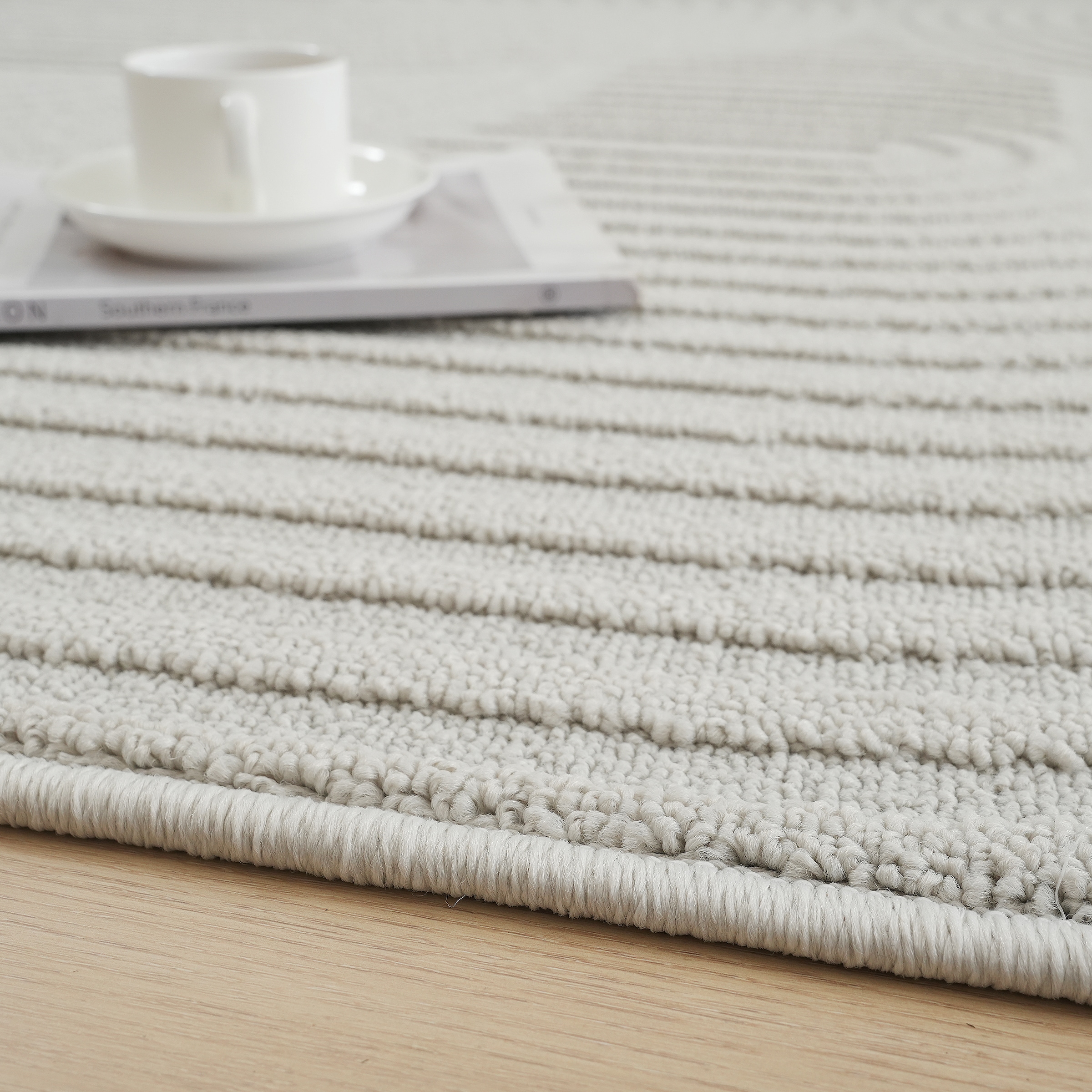 GOODproduct Tapis »Jola Hoch-Tief-Design, Scandi-Look, Zen« Rectangulaire 10 mm Höhe Boho, Modern, 3D, Wohnzimmer, Schlafzimmer, wasserabweisend