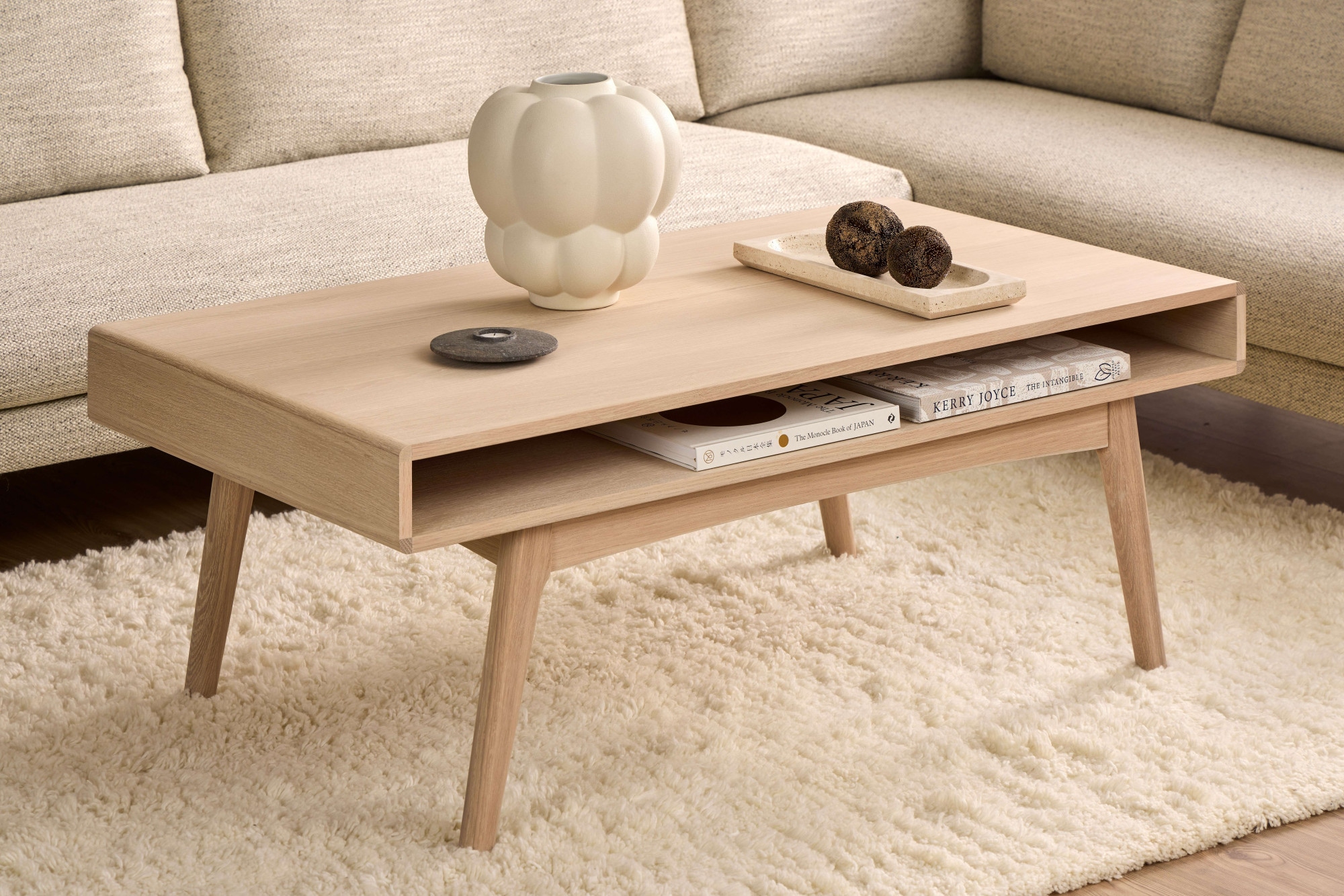 ACTONA GROUP Table basse »Marte, Kaffeetisch, Beistelltisch« Table, chêne blanc, 130x70x50cm