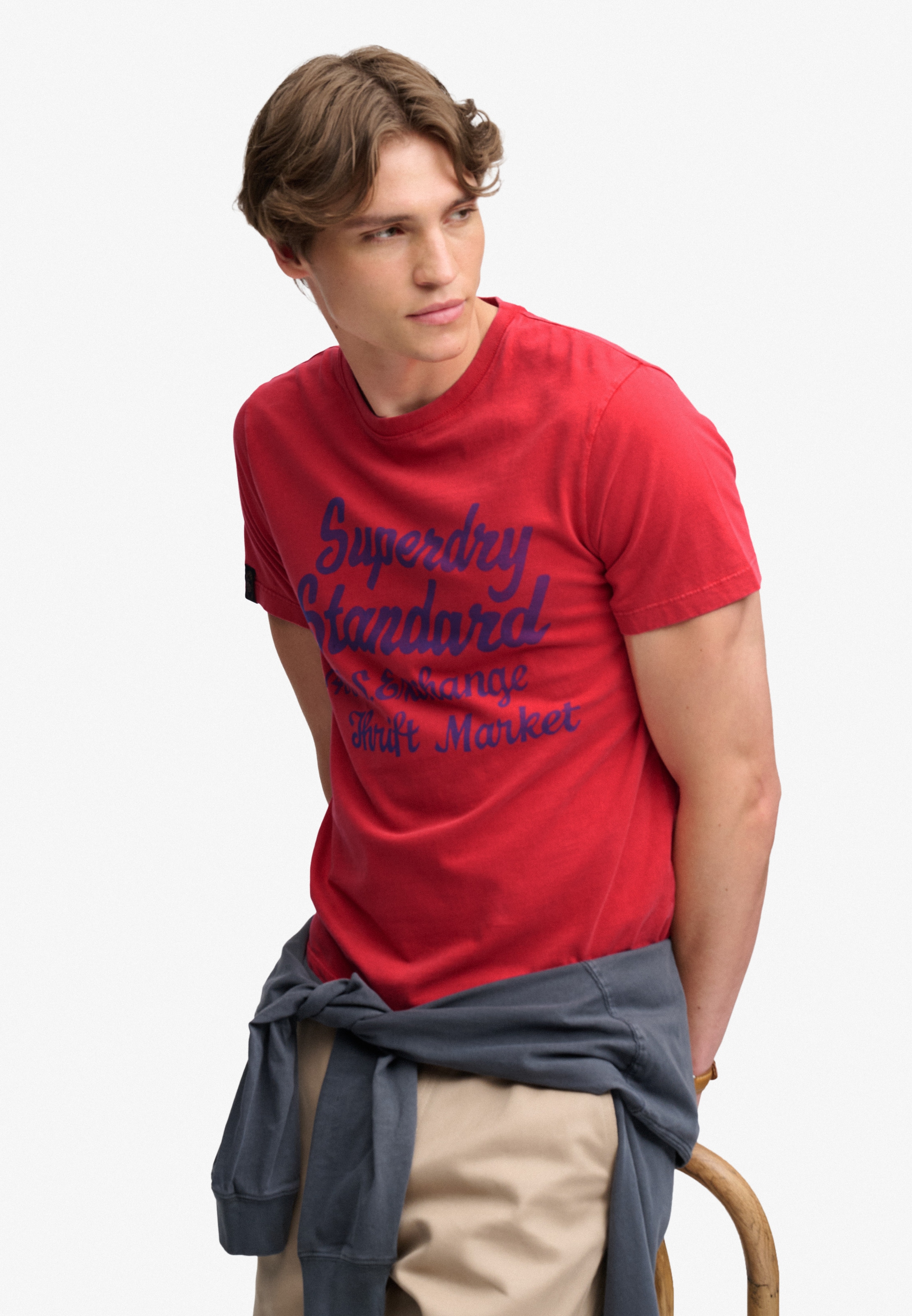 Superdry Shirt à col rond »VINTAGE SCRIPT TEE« coton, coupe décontractée