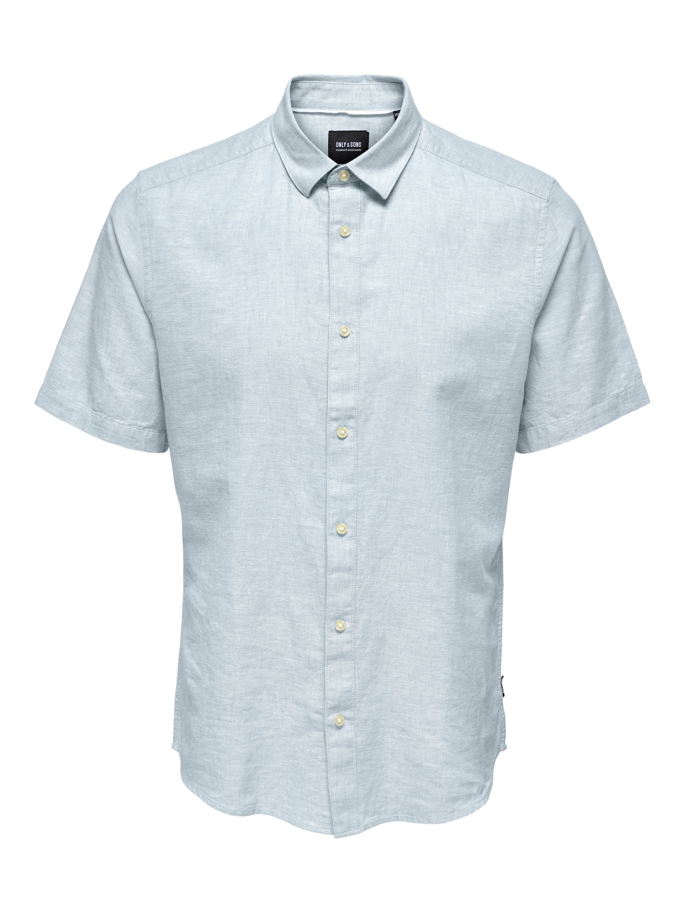 ONLY & SONS Kurzarmhemd »ONSCAIDEN SS SOLID LINEN SHIRT NOOS« Baumwollmischung mit Leinen, slim fit
