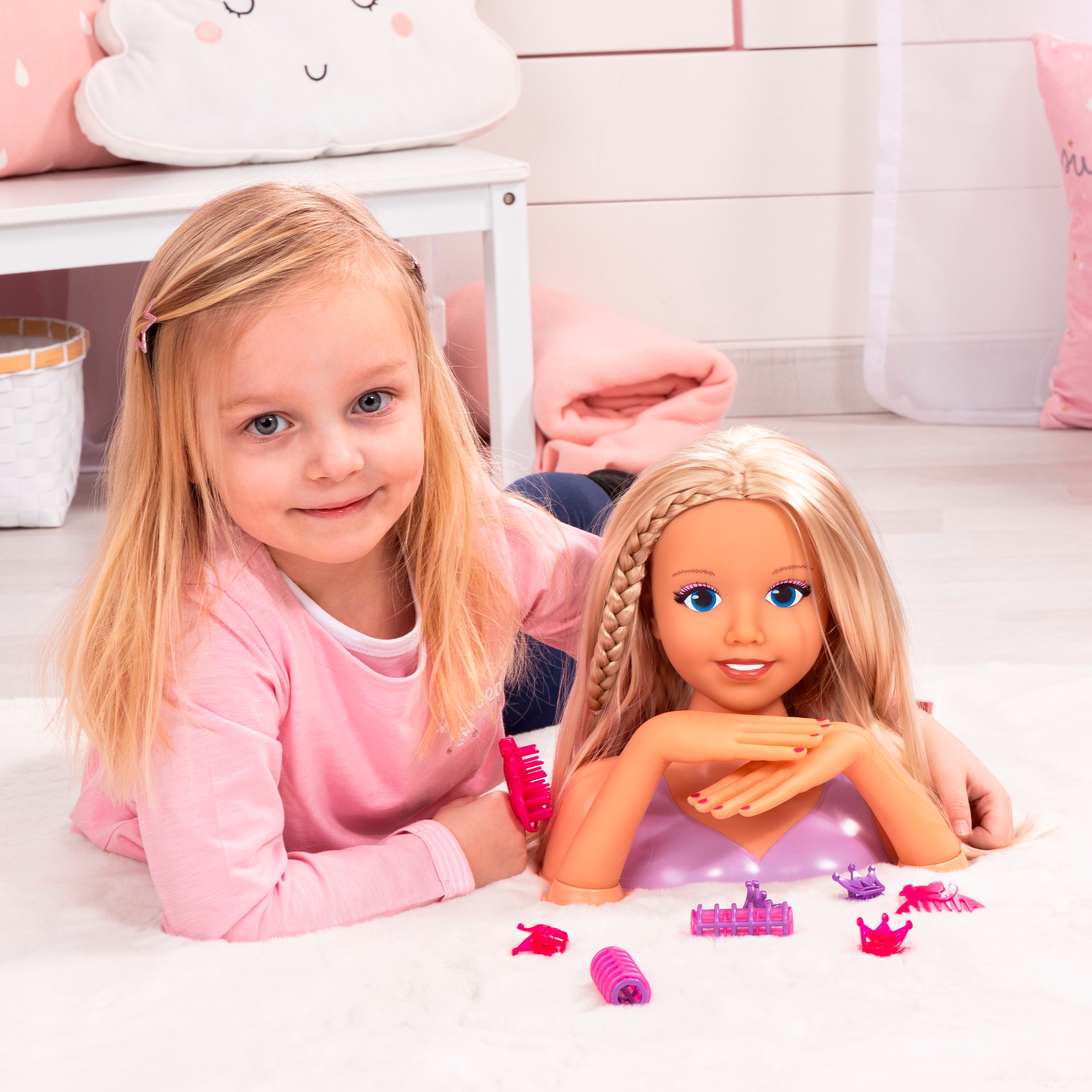 Bayer Tête de coiffure & maquillage »Frisierkopf mit Kosmetik« mit Kosmetik und beweglichen Händen