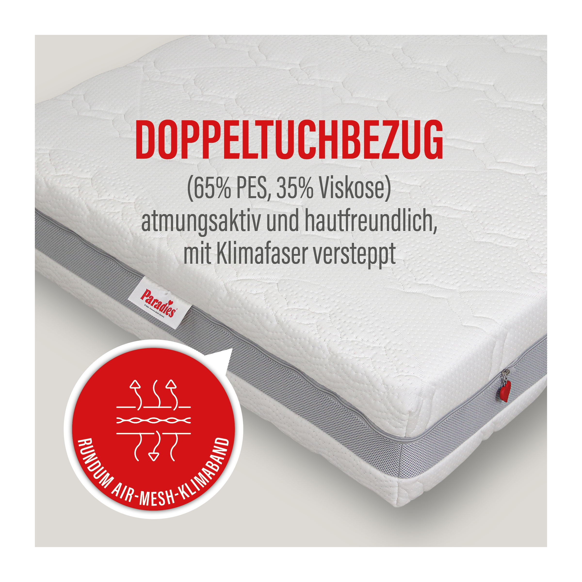 Paradies Matelas en mousse froide »Neuheit: Paradies Prolife Supreme, Testsieger Stiftung Warentest« 22 cm hoch Raumgewicht: 35 kg/m³ 1 cuis tlg. Note GUT (2,2), getestet in 90x200 cm, Härtegrad 3