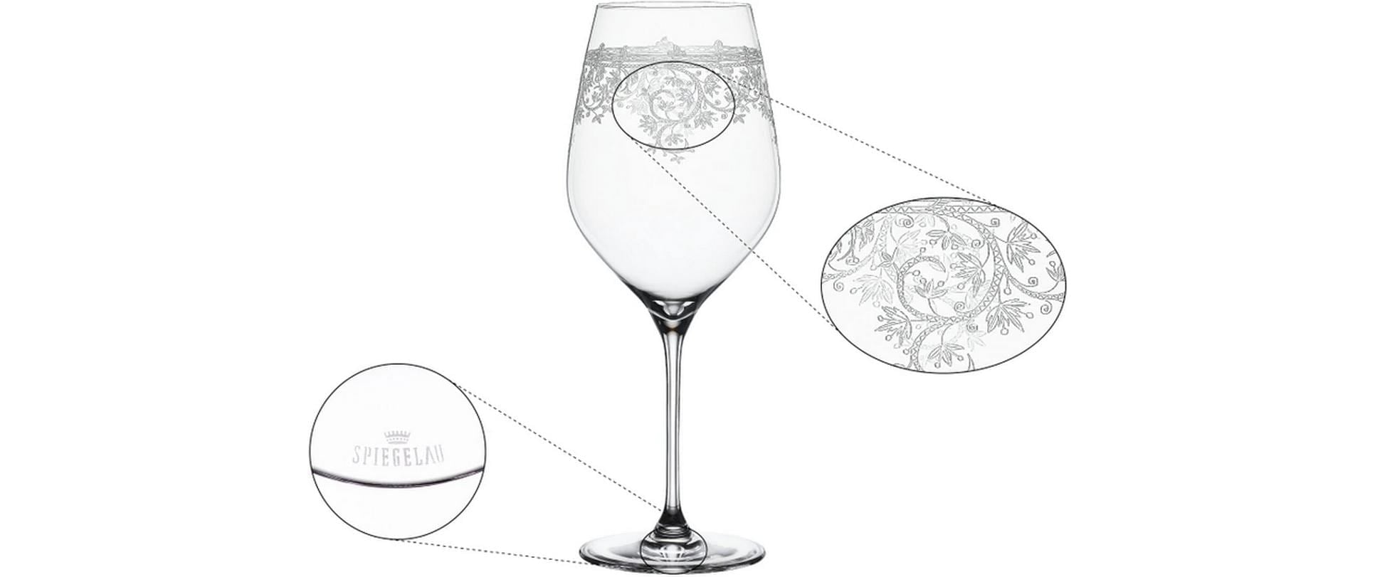 Eulenspiegel Verre à vin rouge »Spiegelau Rotweinglas Arabesque 810 ml, 2 Stück, Transparent« Aromaentfaltung, Brillianz, Kristallklar