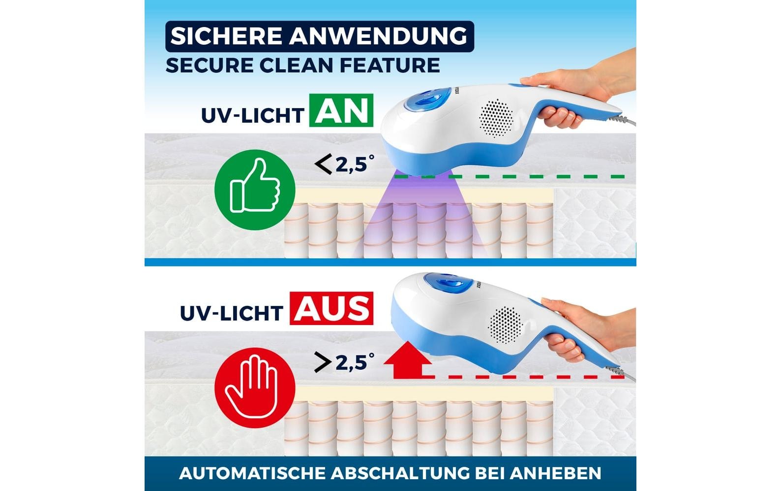 CLEANmaxx Appareil de nettoyage de matelas »mit UV-C-Licht 300W«