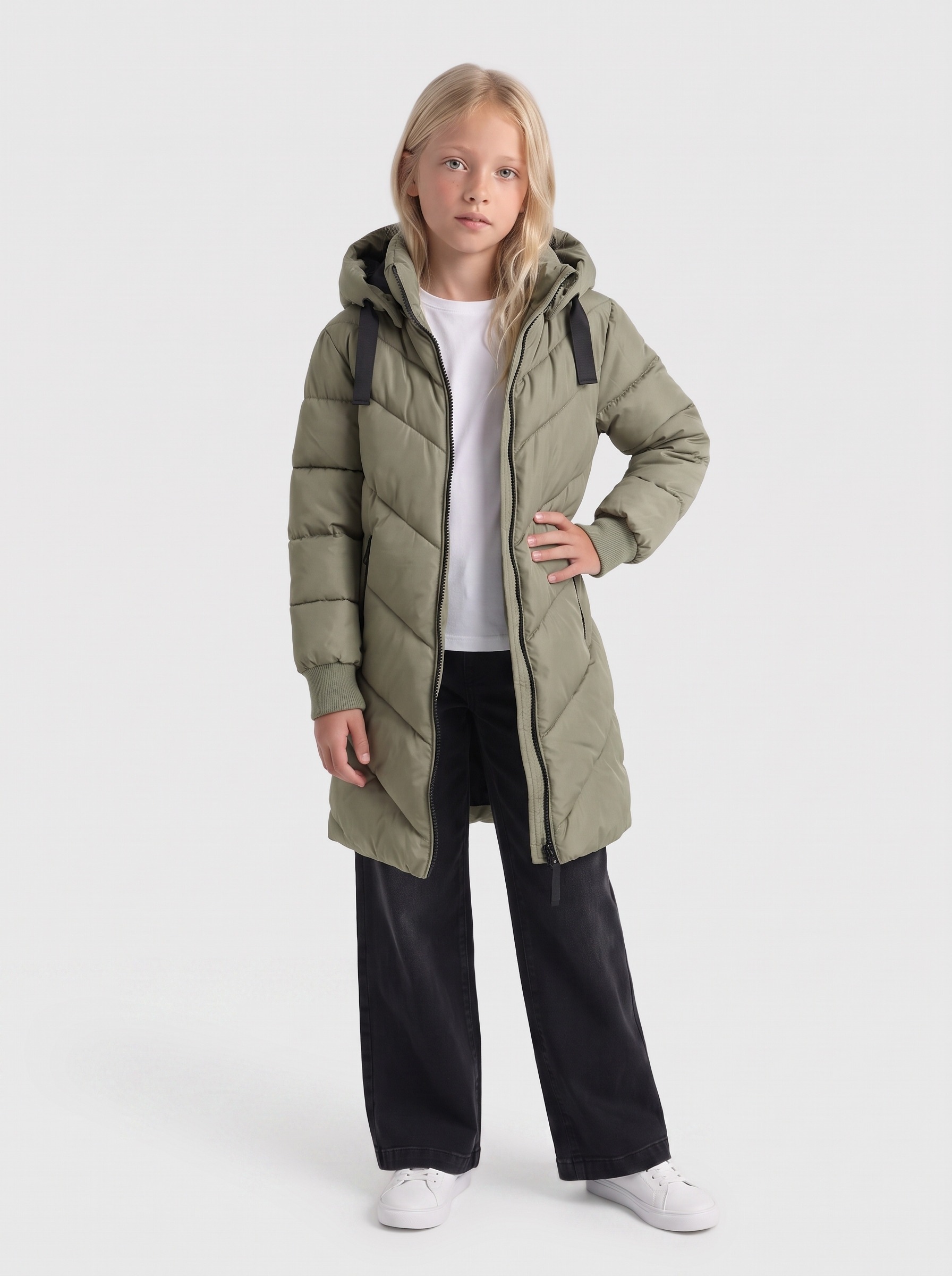 KIDS ONLY Steppjacke »KOGSKYLAR HOOD JACKET VD OTW« mit Kapuze Langjacke mit abnehmbarer Kapuze