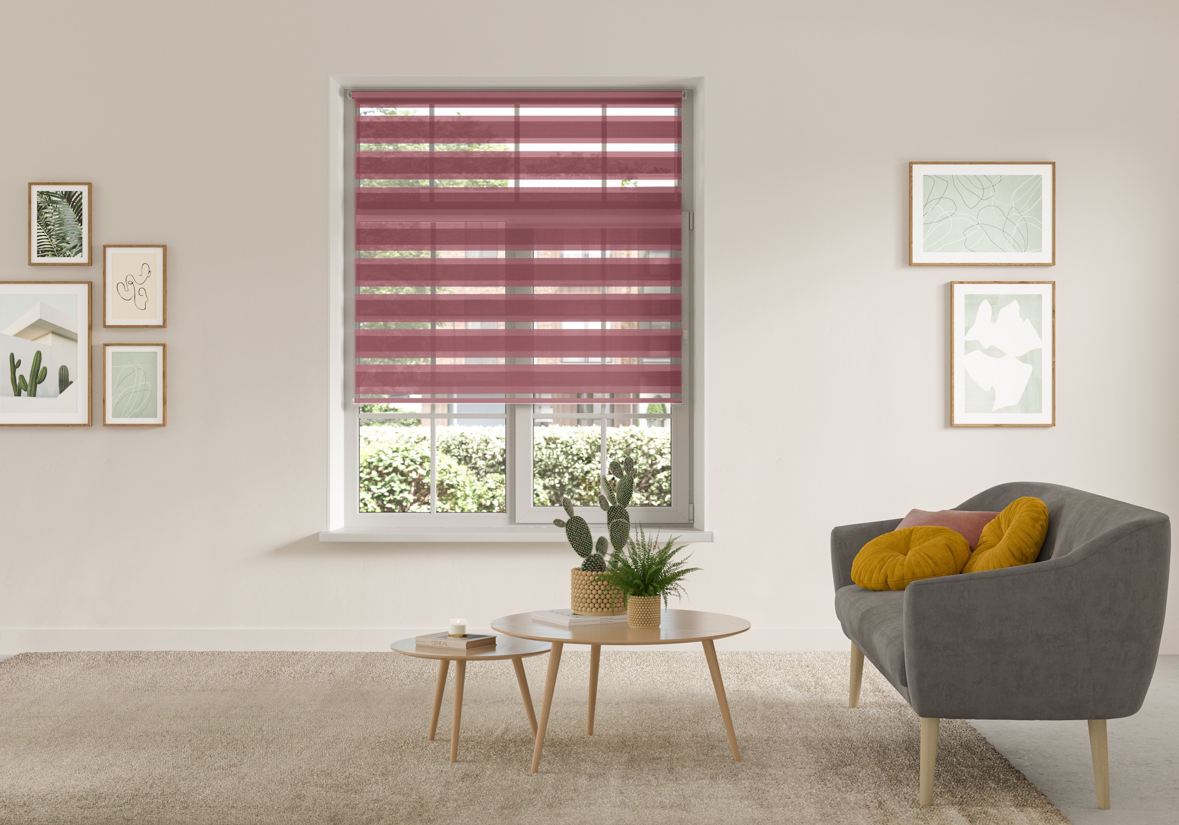 GOODproduct Doppelrollo »MARANO« Lichtschutz Sichtschutz | Verdunkelung ohne Bohren freihängend Fixmass, Bestseller mit über 7000 4,5-Sterne-Bewertungen, Klemmträgern