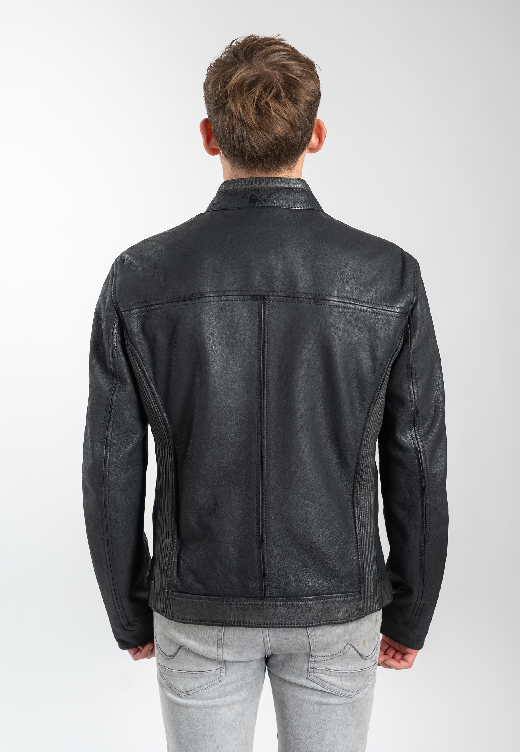 Mauritius Veste en cuir »MMDeplu« mit Bikerkragen