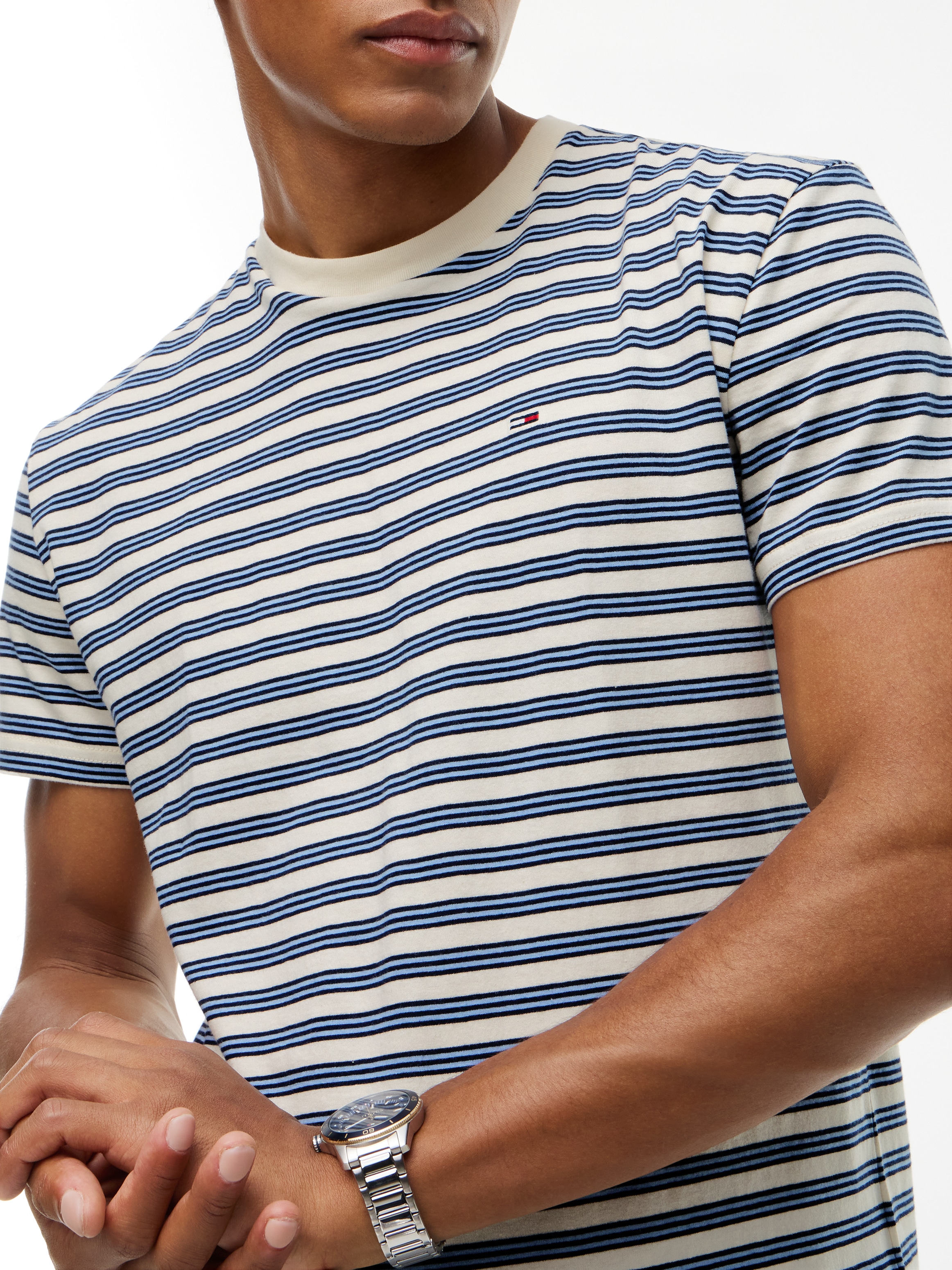Tommy Jeans T-shirt »REGULAR STRIPE TEE« Coupe regular avec motif à rayures