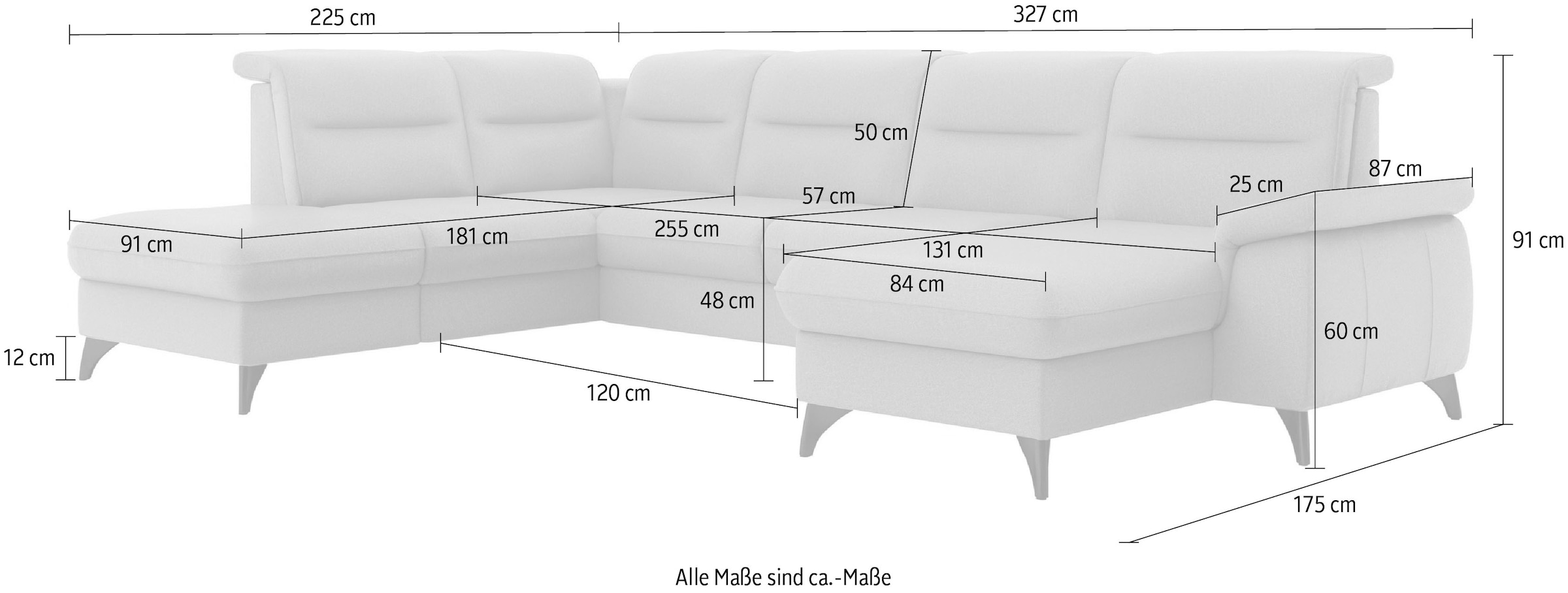sit&more Wohnlandschaft »Astoria U-Form« wahlweise mit motorischer Relaxfunktion