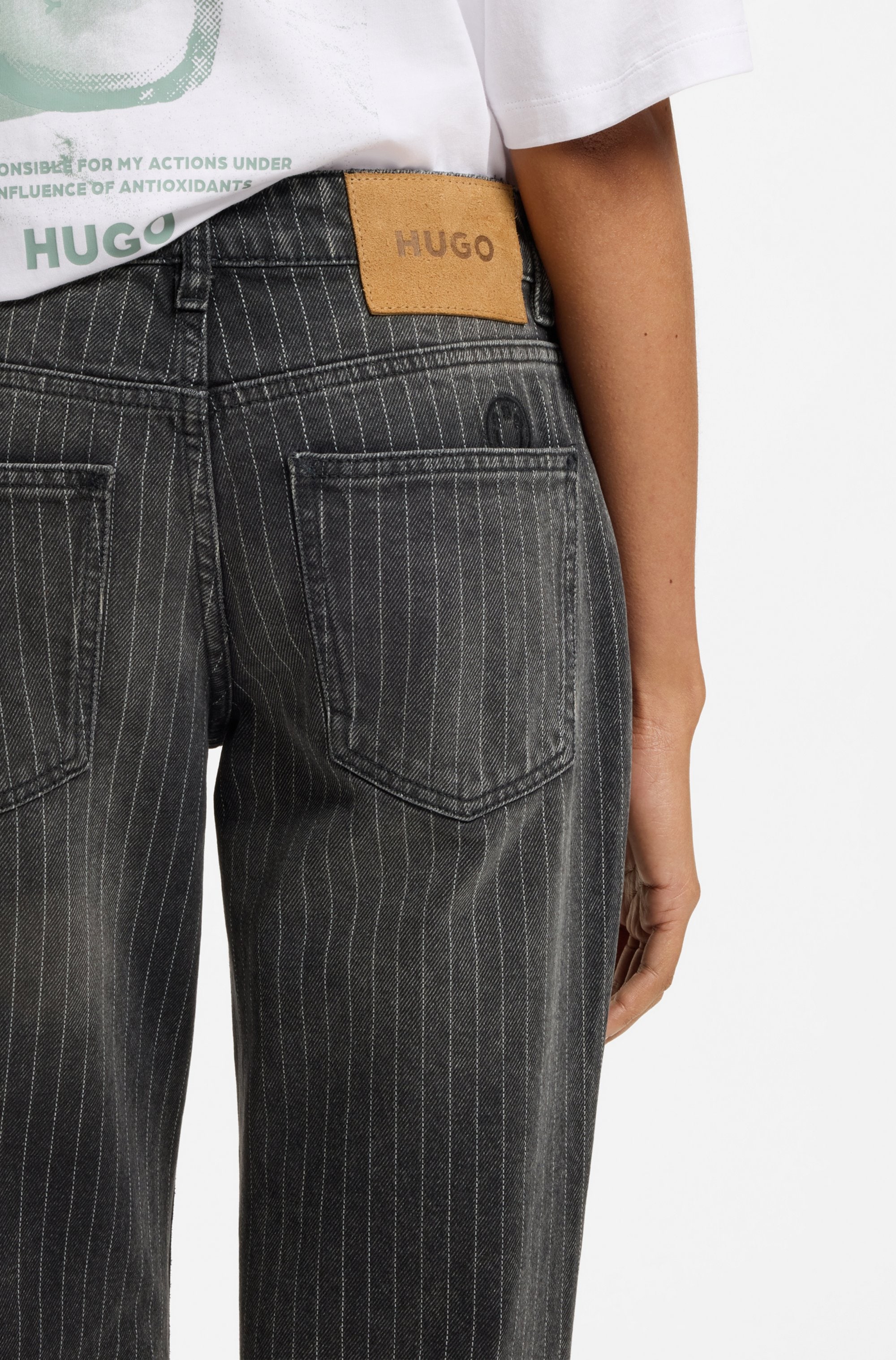 HUGO Jeans bootcut »Gelissa« mit Nadelstreifen, Mid Rise