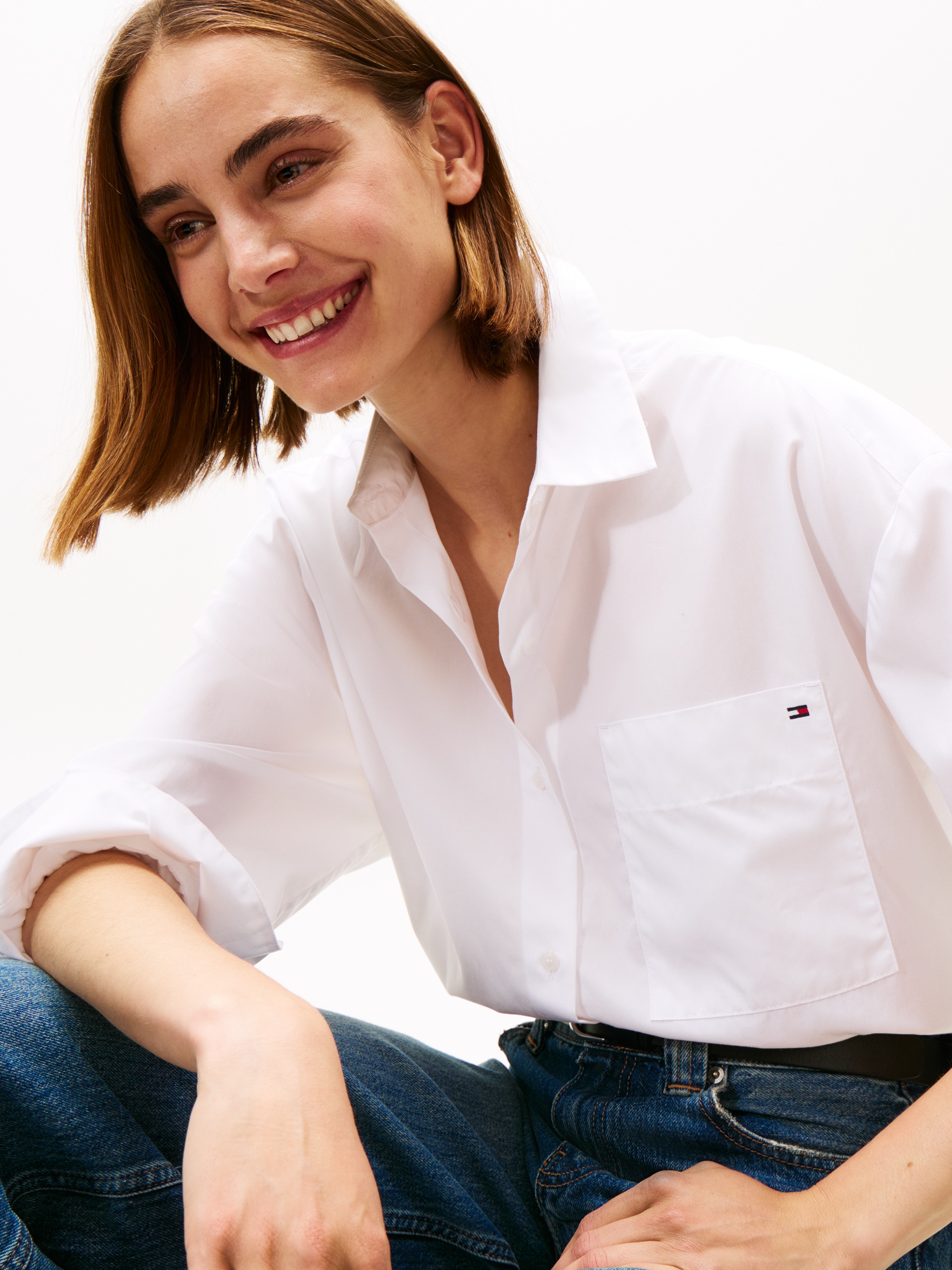 Tommy Hilfiger Blouse chemise »NEW POPLIN EASY SHIRT«