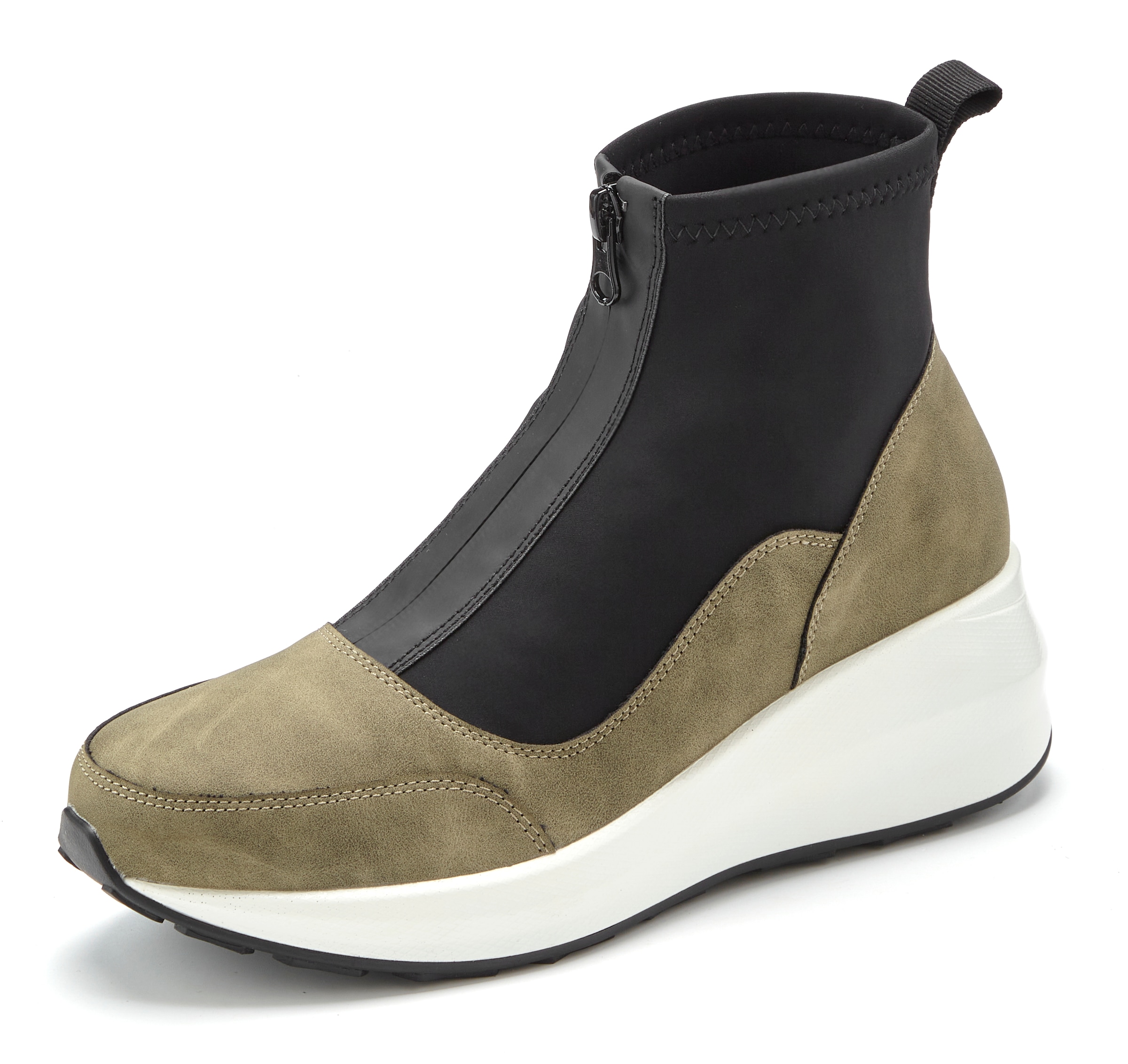 LASCANA Stiefelette »Sneaker, Keilstiefelette, Freizeitschuh«  NEU mit innenliegendem Keilabsatz und Frontreissverschluss VEGAN