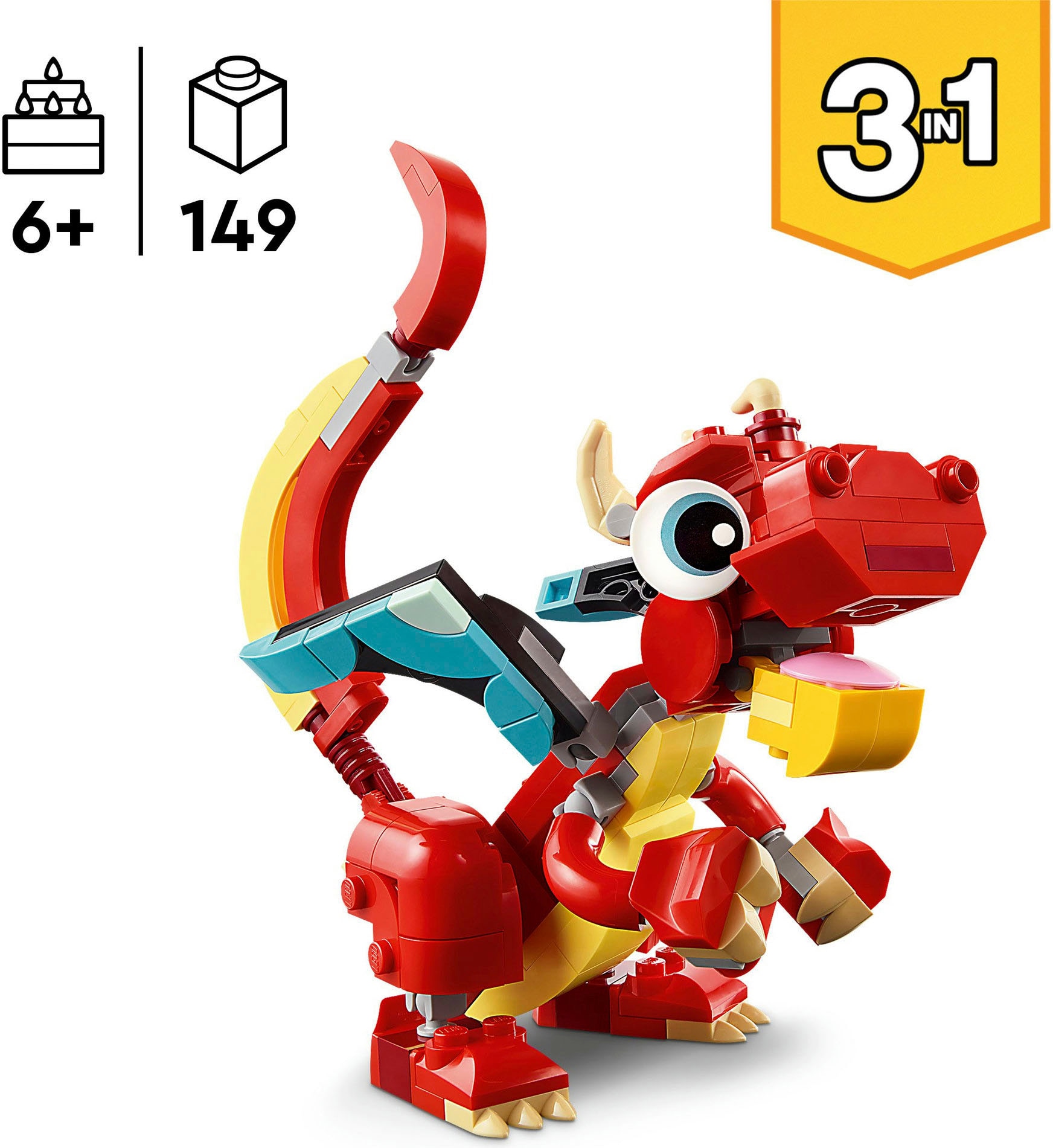 LEGO® Pions de construction »Roter Drache (31145), LEGO Creator 3in1« Made in Europe