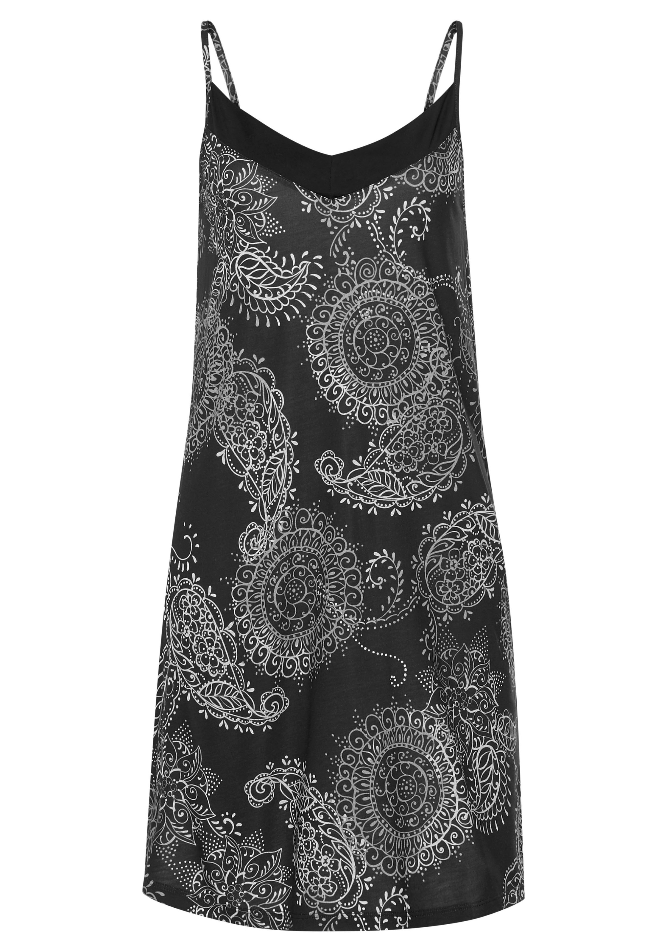 Vivance Dreams Negligé im schwarz-weissen Paisley-Dessin