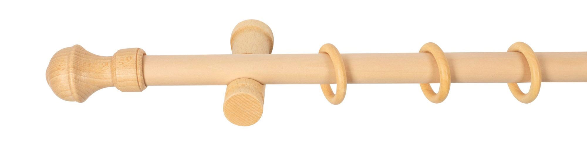 SN DECO GROUP Gardinenstange »Ares« 1 läufig-läufig Fixmass 28 mm, Holz, verschiedene Längen und Farben, Komplettset