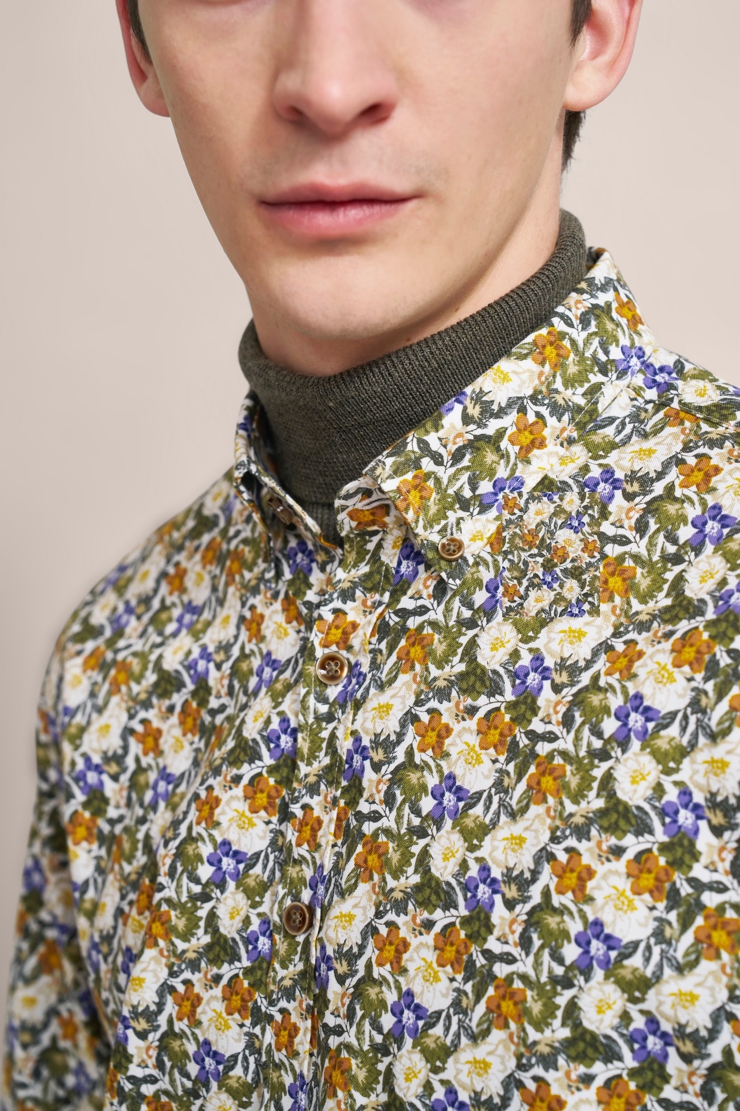 bugatti Chemise à manches longues mit Button-Down-Kragen