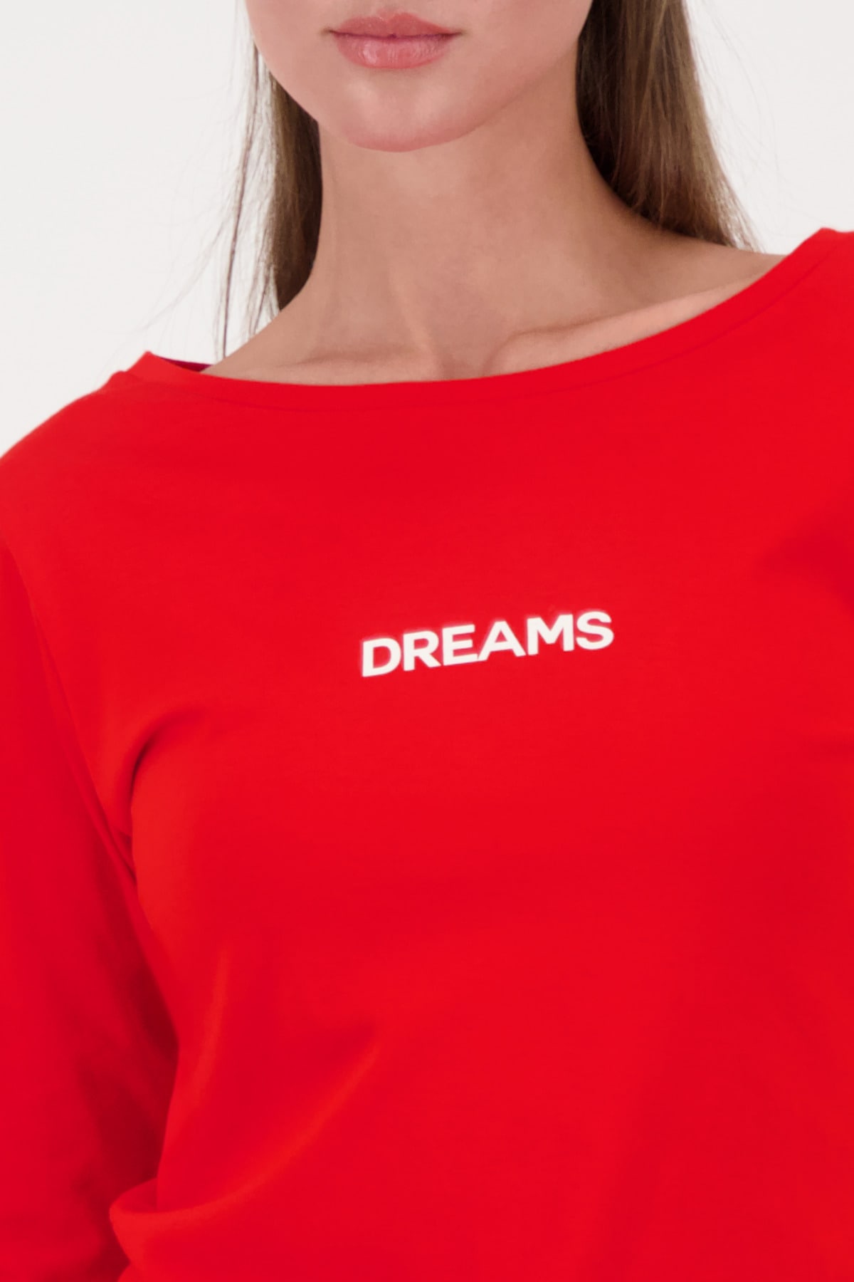 Monari T-shirt à manches longues »Shirt Dreams« U-Boot-Ausschnitt, Regular Fit, mit Schriftzug