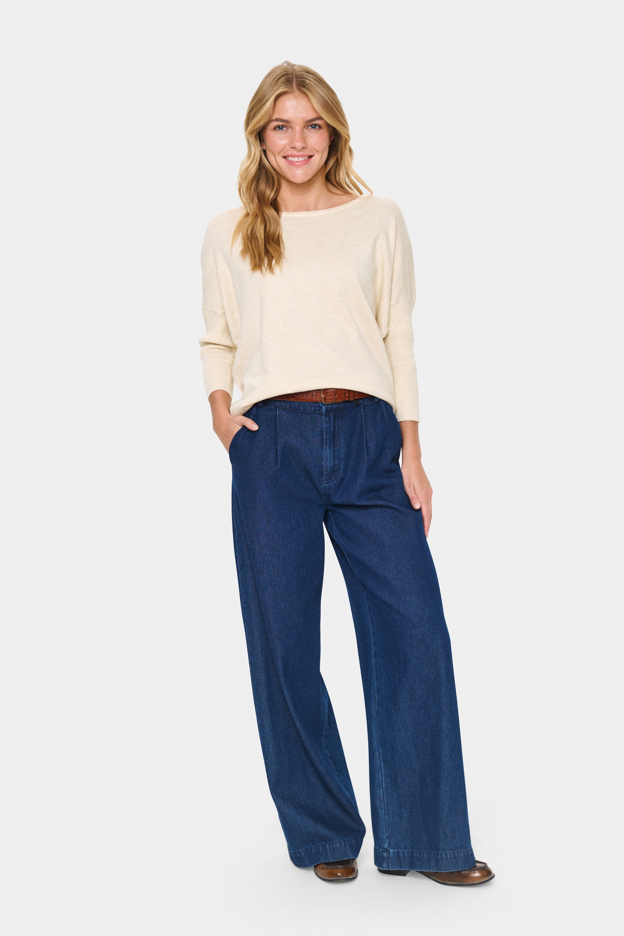 Saint Tropez Pull à col rond »A2561, MilaSZ R-Neck« Viskosemischung, Casual fit