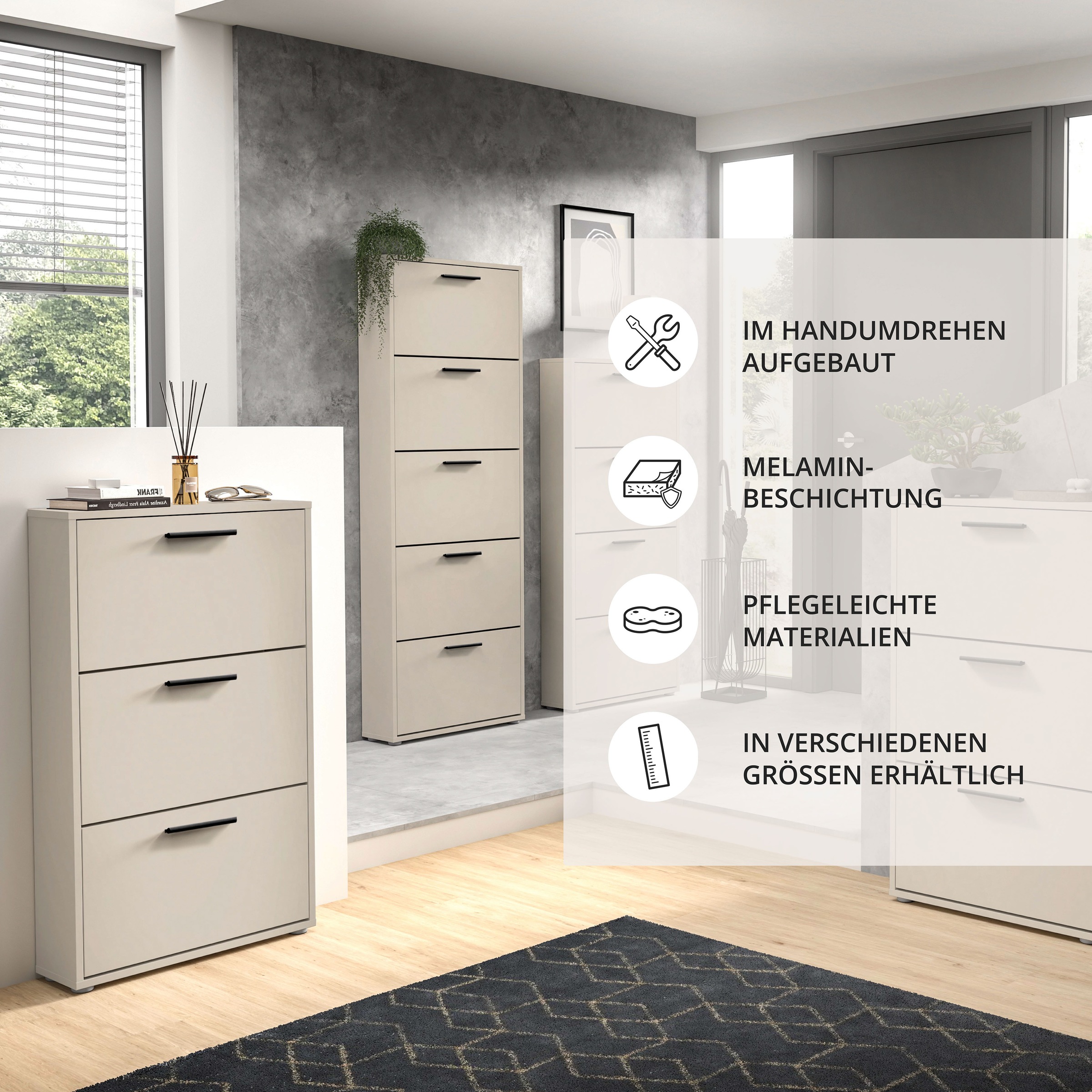 HBZ Schuhkipper »Sam Schuhkipper, Schuhschrank BxHxT 59x103x17 cm« 1 Stk. tlg. Breite 59cm, FSC-Mix Credit