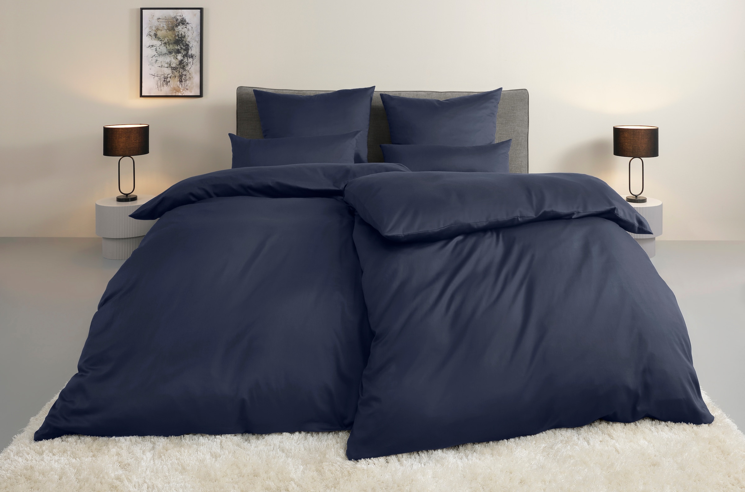 GOODproduct Linge de lit »Mila in 135x200, 155x220 oder 200x200 cm« 2 Mako-Satin, Bettwäsche aus Baumwolle, unifarbene Bettwäsche