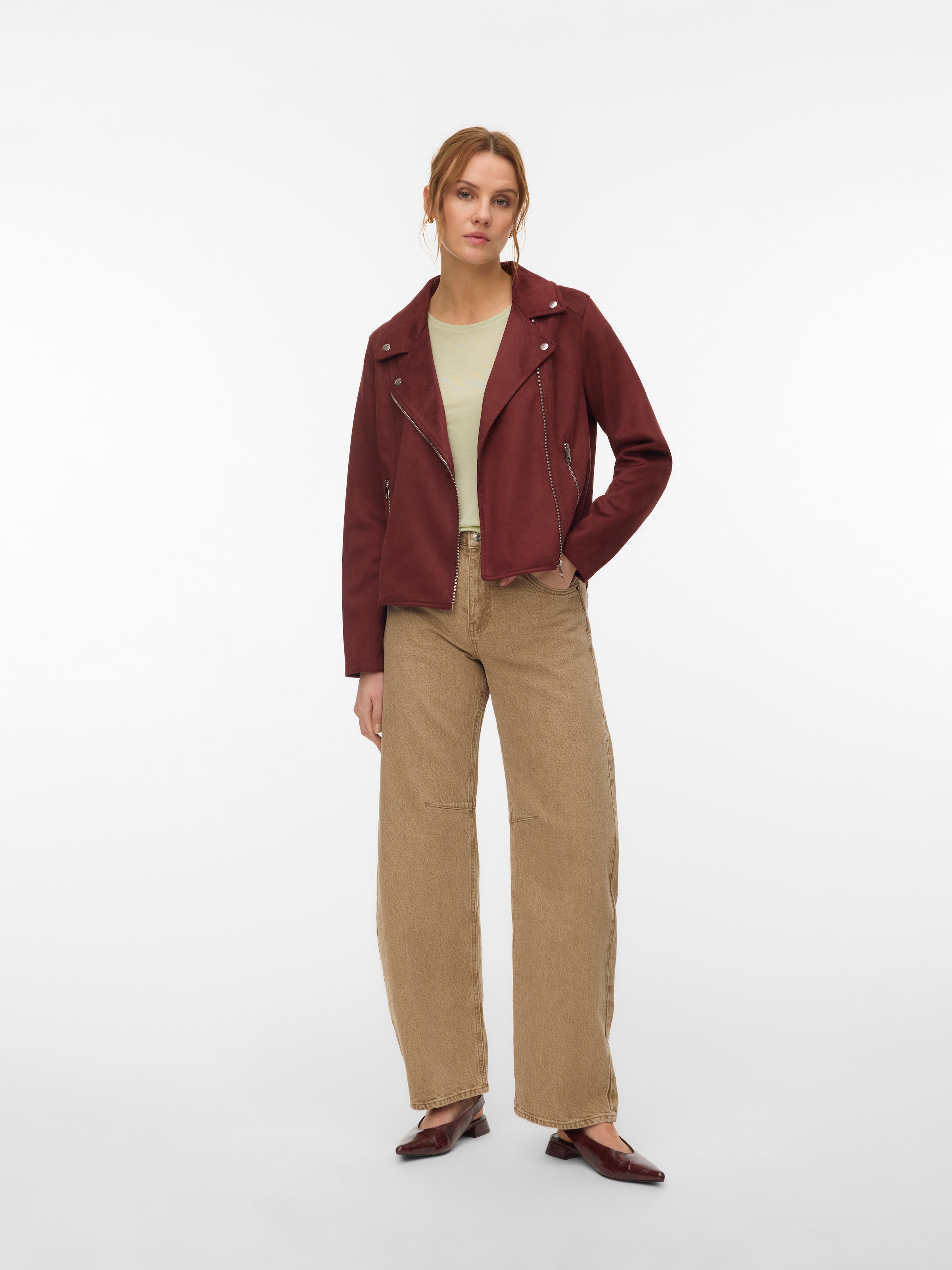 Vero Moda Veste de motard »VMJOSE SHORT FAUX SUEDE JACKET GA NOOS« mit asymetrischem Reissverschluss