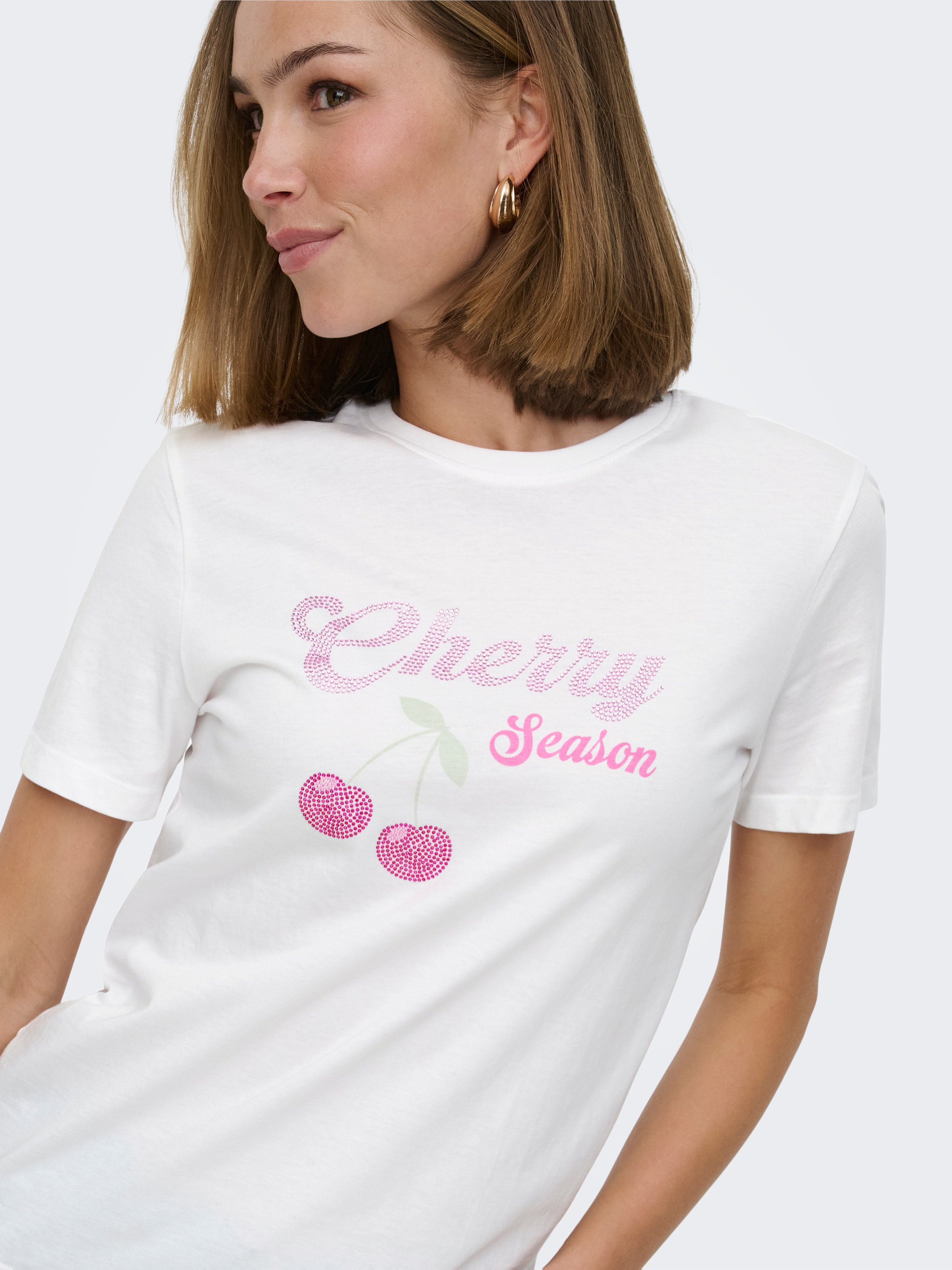 ONLY T-shirt à manches courtes »ONLNIKITA REG S/S TOP BOX JRS« coton, coupe régulière, col rond, taille régulière