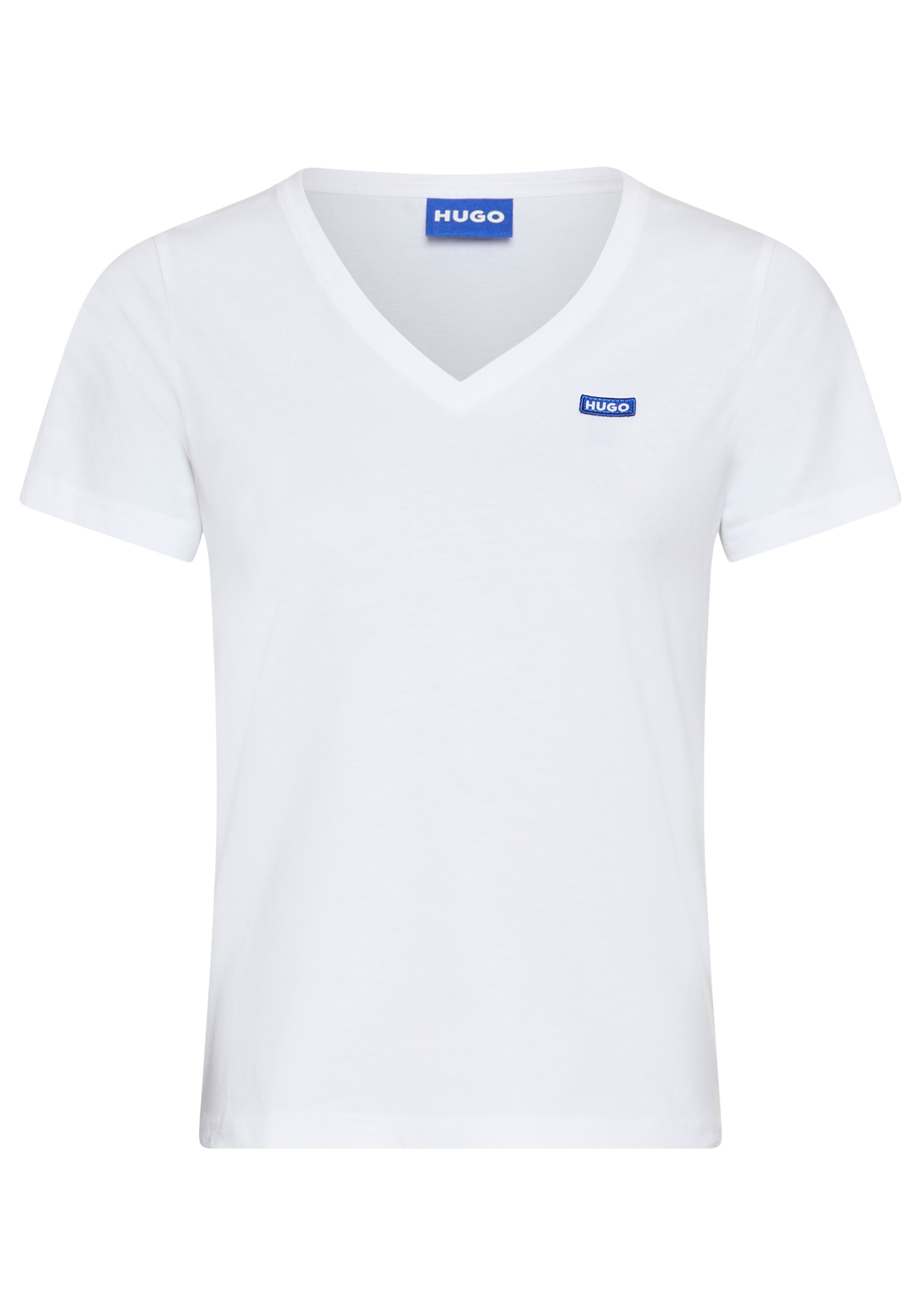 HUGO Blue T-Shirt »Classic V« mit Logo, V-Ausschnitt