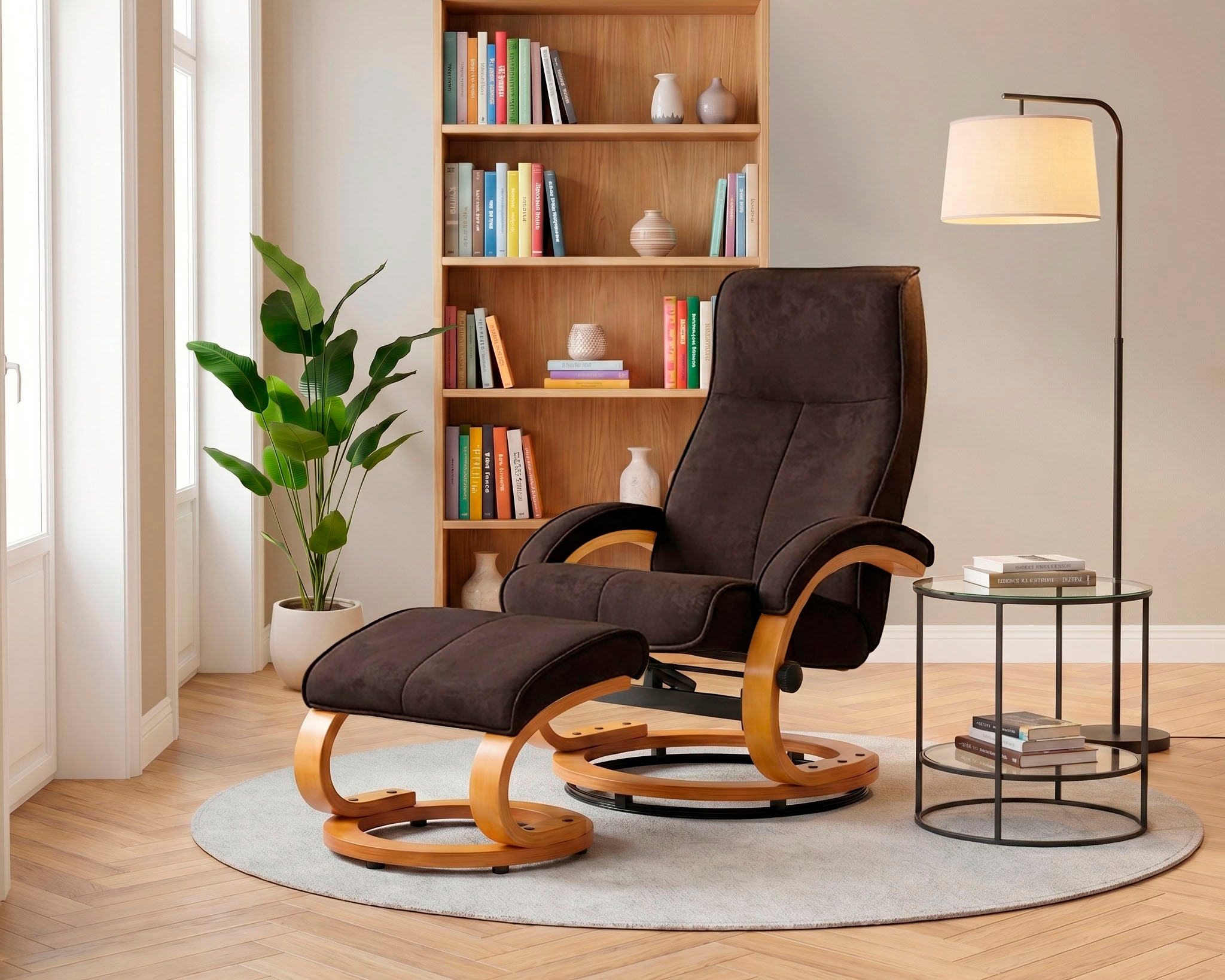 GOODproduct Relaxsessel »mit Hocker PARIS Microfaser - OTTO. Verlässliche Qualität.« Set, bestehend aus Sessel und Hocker, 2 Stk. tlg. Relaxfunktion, Dreh- und Kippfunktion, Unser Dauertiefpreis