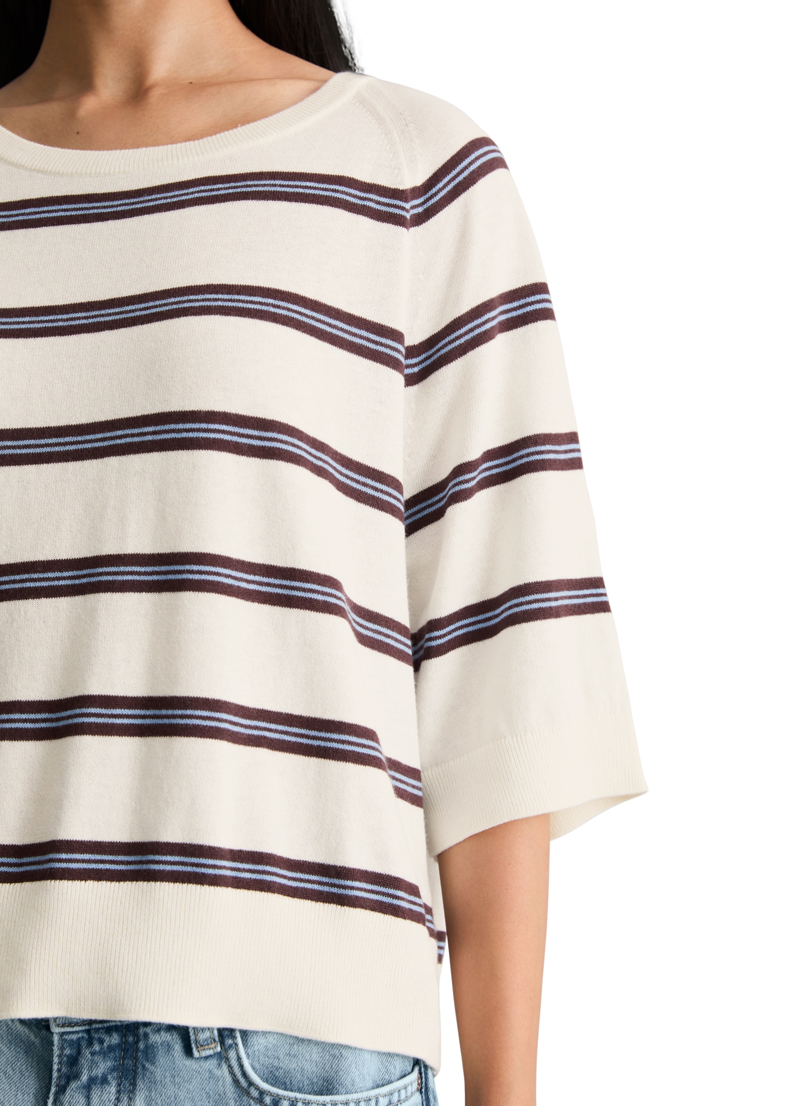 Marc O'Polo DENIM Pull à manches courtes relaxed aus weichem Organic-Cotton-Modal-Mix