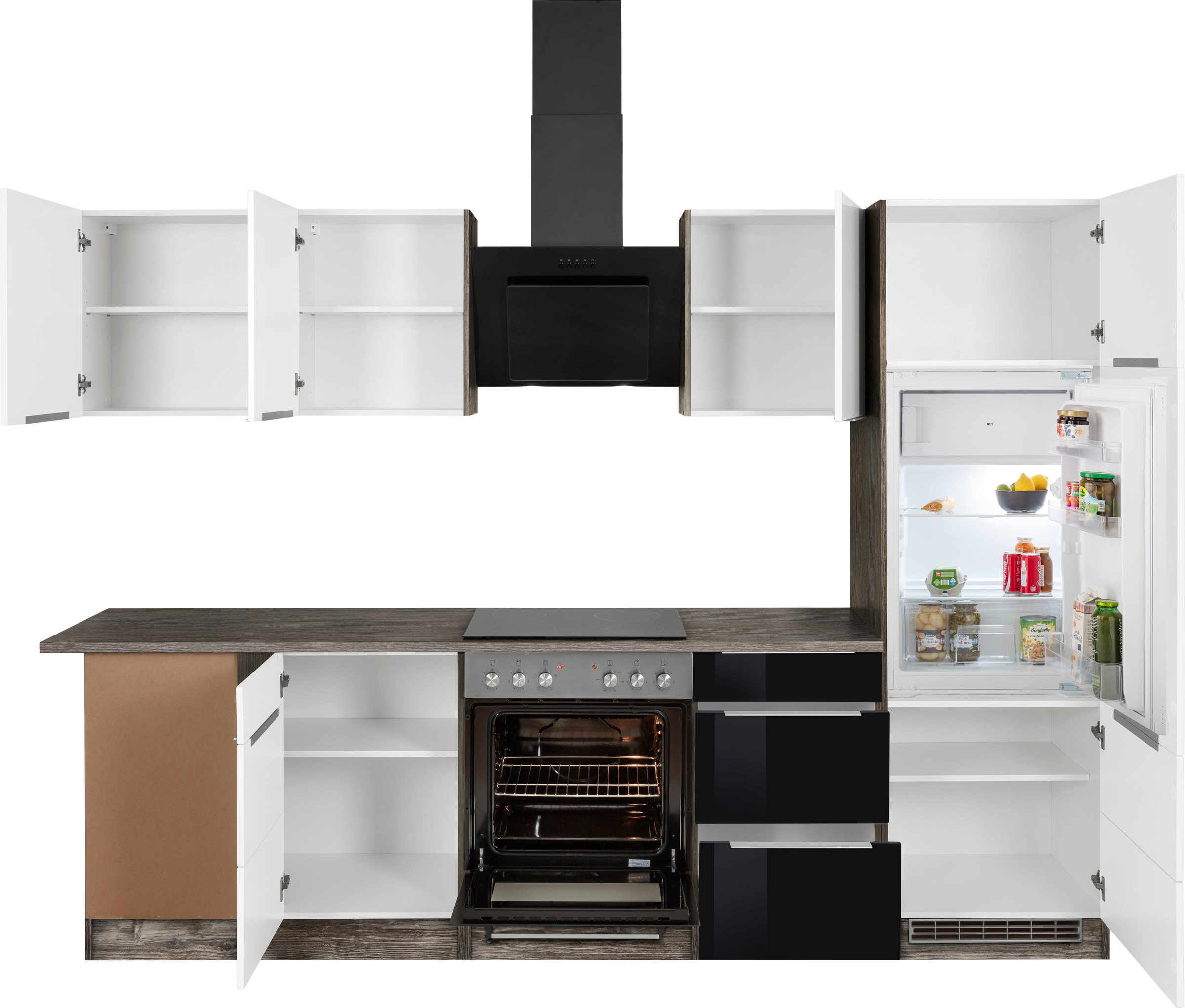 KOCHSTATION Winkelküche »KS-Brindisi« Stellbreite 220/280 cm, wahlweise mit E-Geräten, mit MDF-Fronten
