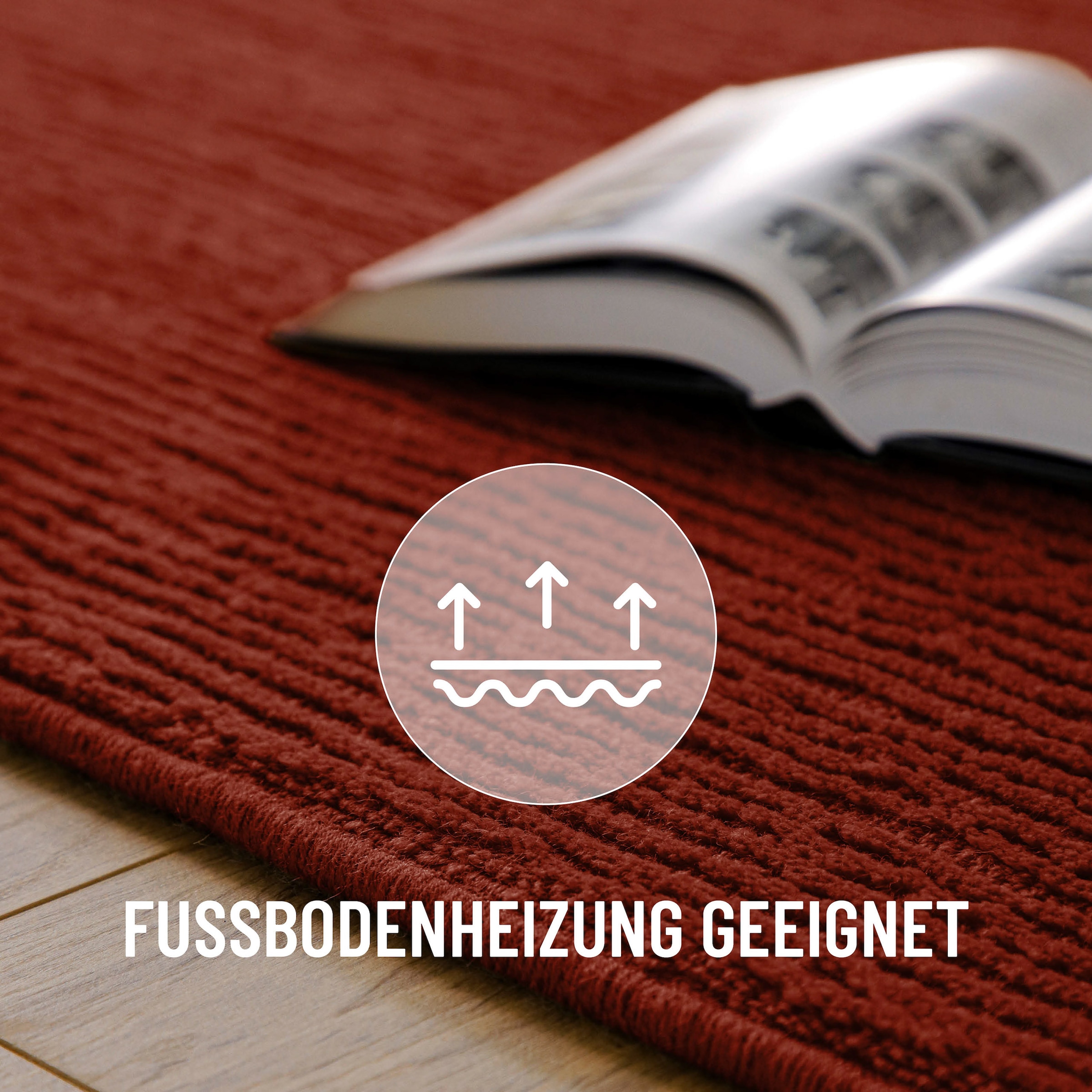 Wecon home Teppich »Castello ONE« rechteckig 7 mm Höhe Schurwolle, Kurzflor mit Hoch-Tief-Effekt, Wohnzimmer, Rautenmuster