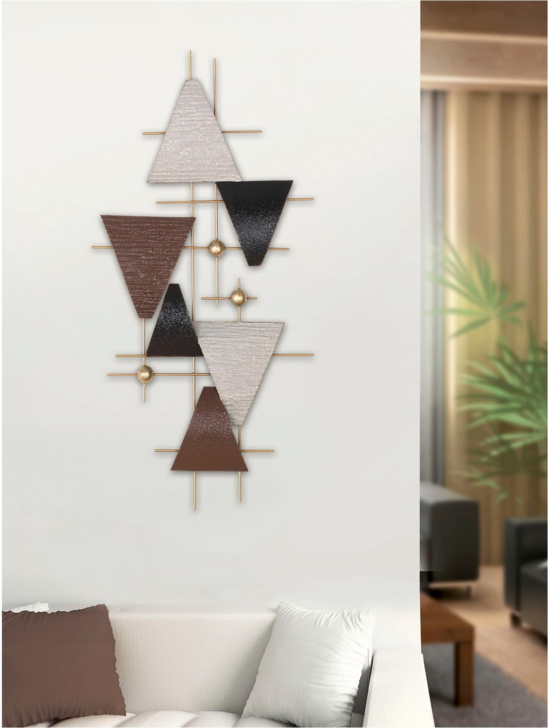 Casablanca by Gilde Objet de décoration murale »Wandrelief Bandiera anthrazitfarben; beige; braun H. 38 cm«