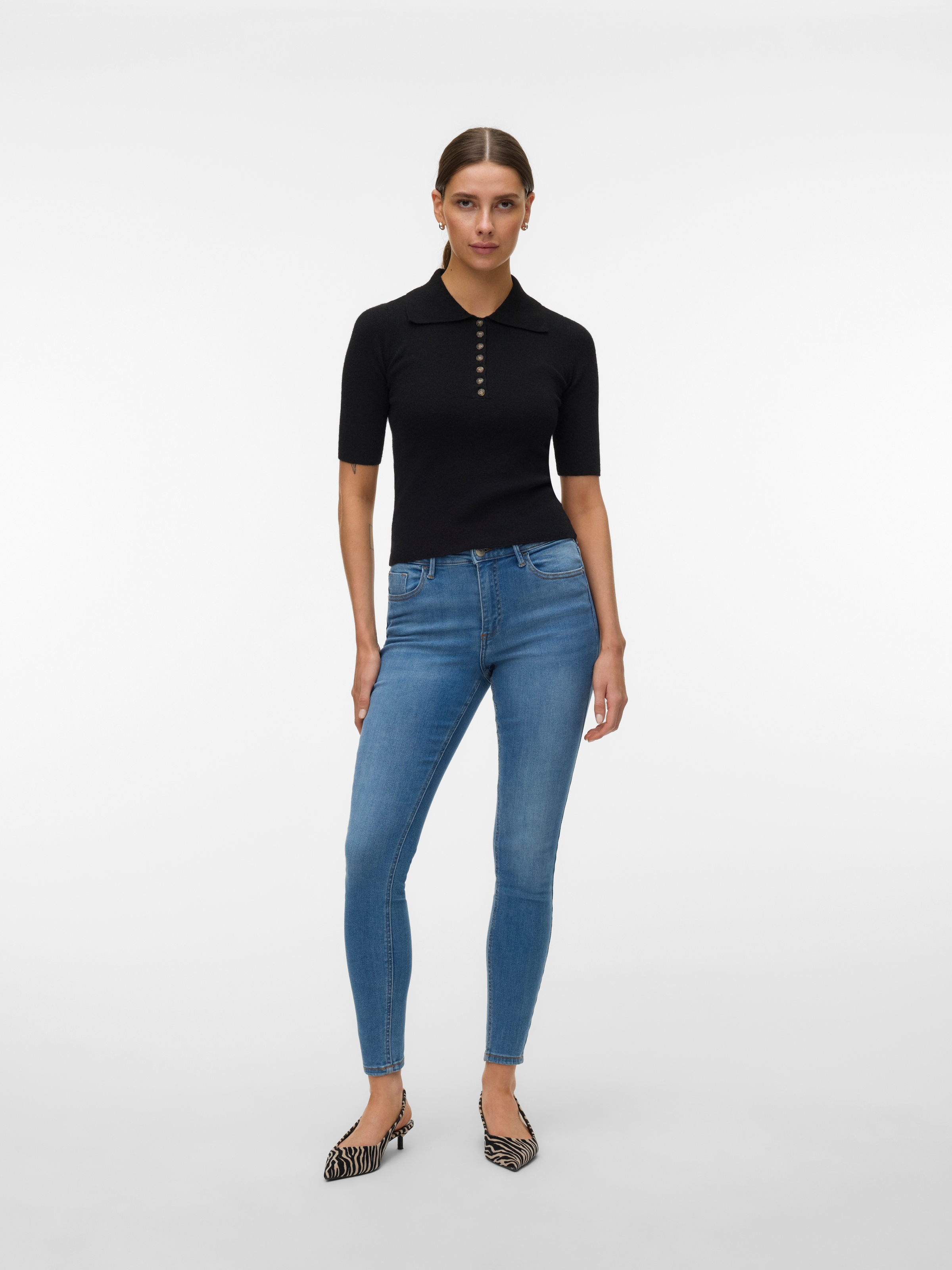 Vero Moda Jeans skinny »VMPOLLY MR SKINNY JEANS RA3049 NOOS« Baumwollmischung, skinny fit