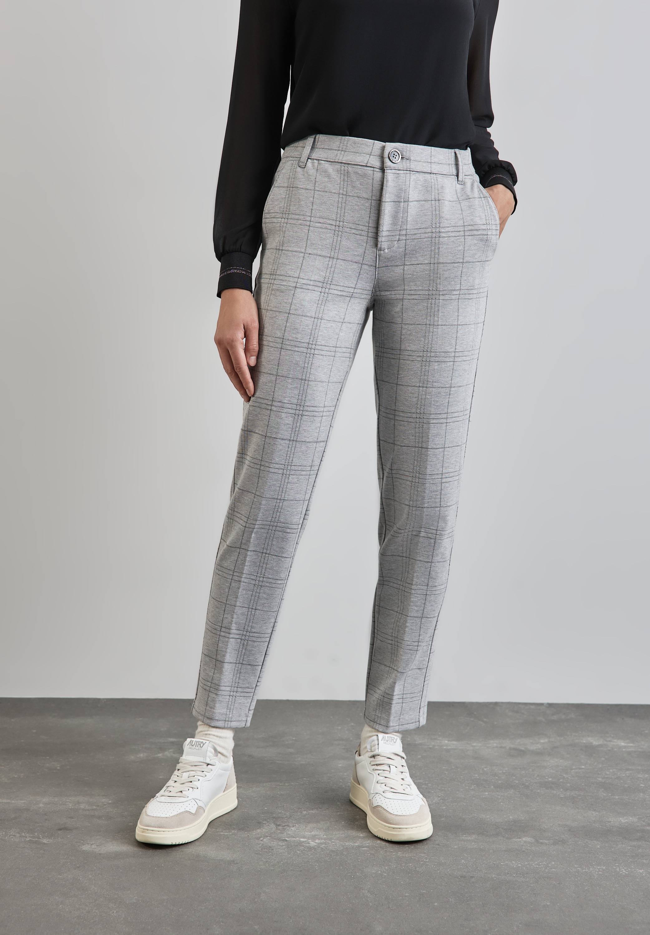 STREET ONE Chinos  mit Karo Muster