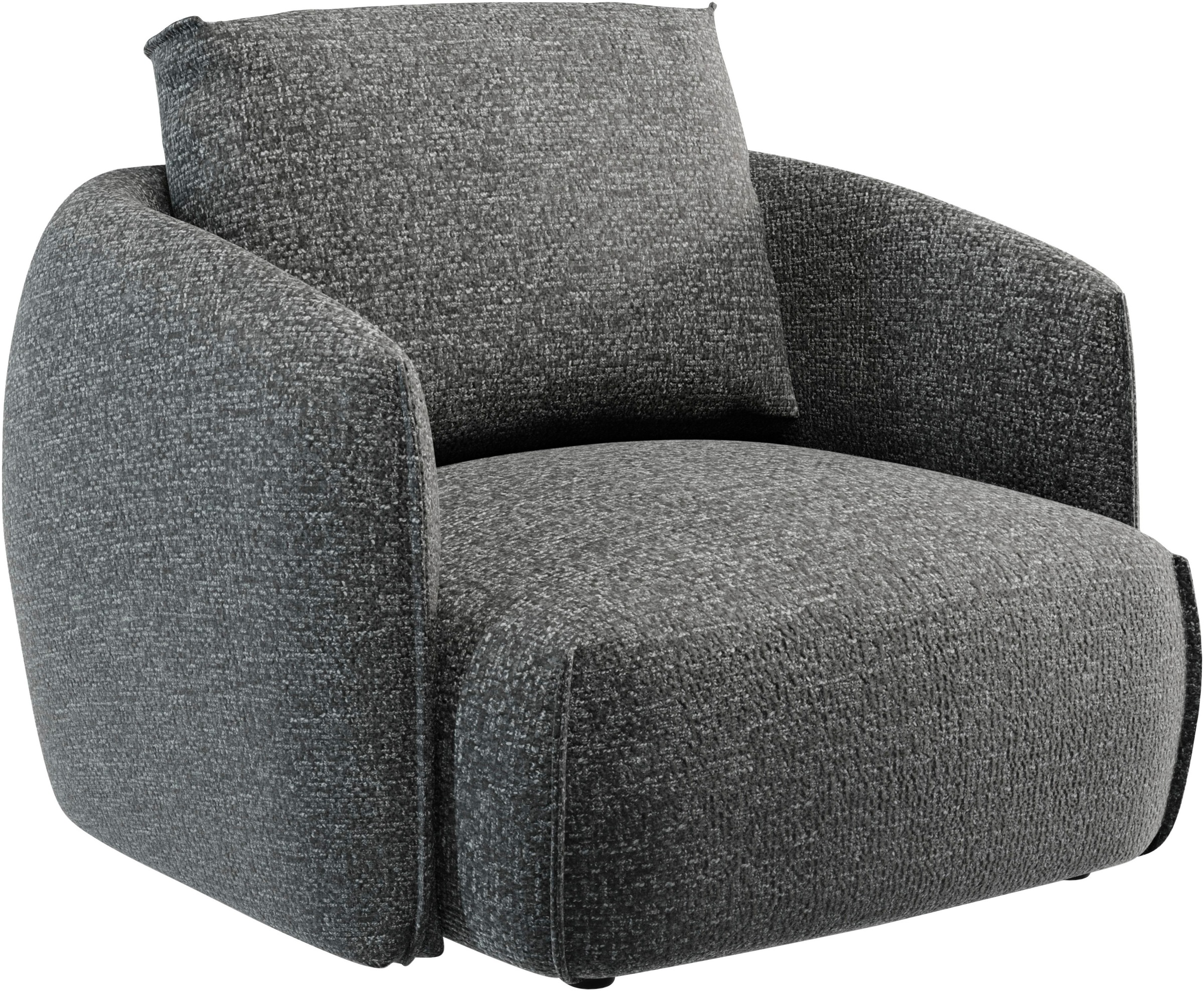 TRENDMANUFAKTUR Fauteuil »Shawn, Loungesessel, Designsessel, elegant geschwungen Armlehnen« forme organique, confortable, avec revêtement de qualité