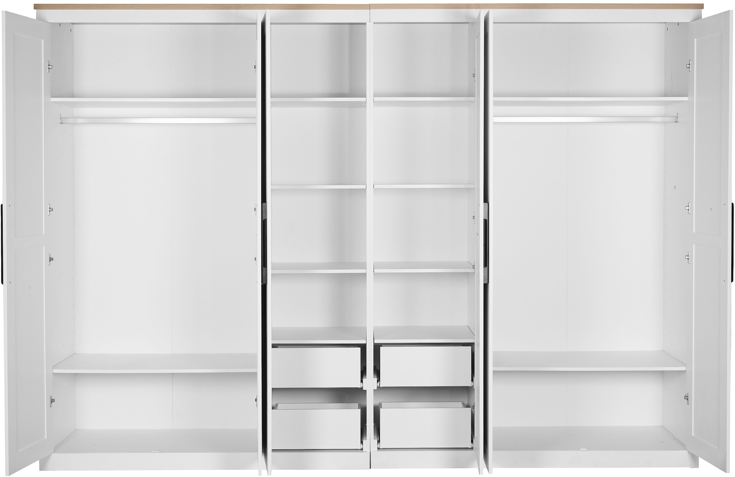 GOODproduct Armoires à vêtements »Büsum Schlafzimmer Schrank mit 6 Türen« Construction robuste et stable avec répartition optimale - largeur 3 m,  Armoire de chambre style campagne garde-robe armoire best-seller