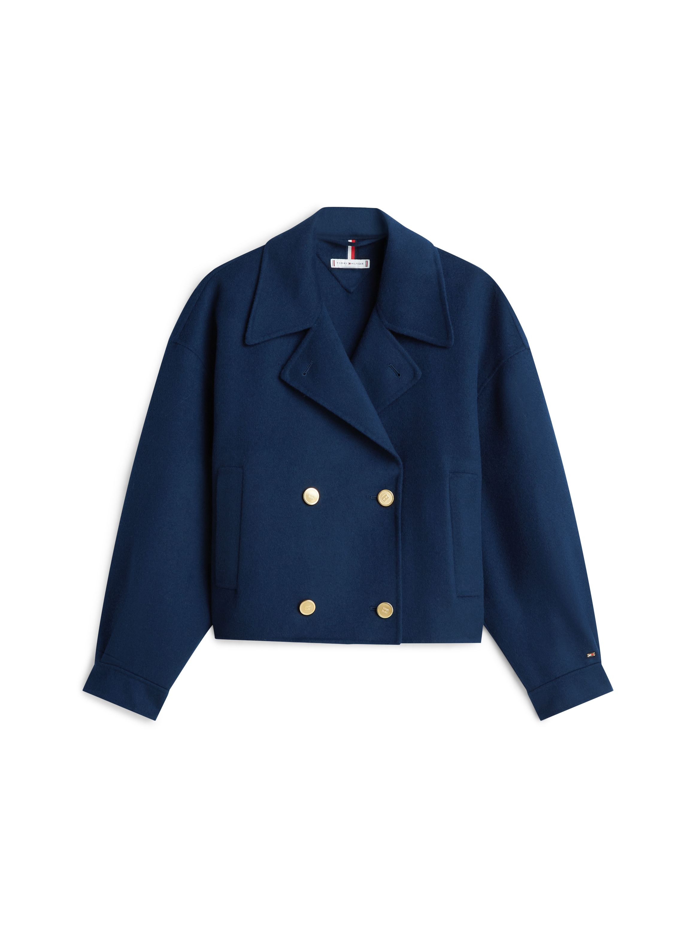 Tommy Hilfiger Veste courte »DF WOOL GOLD BUTTON PEACOAT« mit Wolle