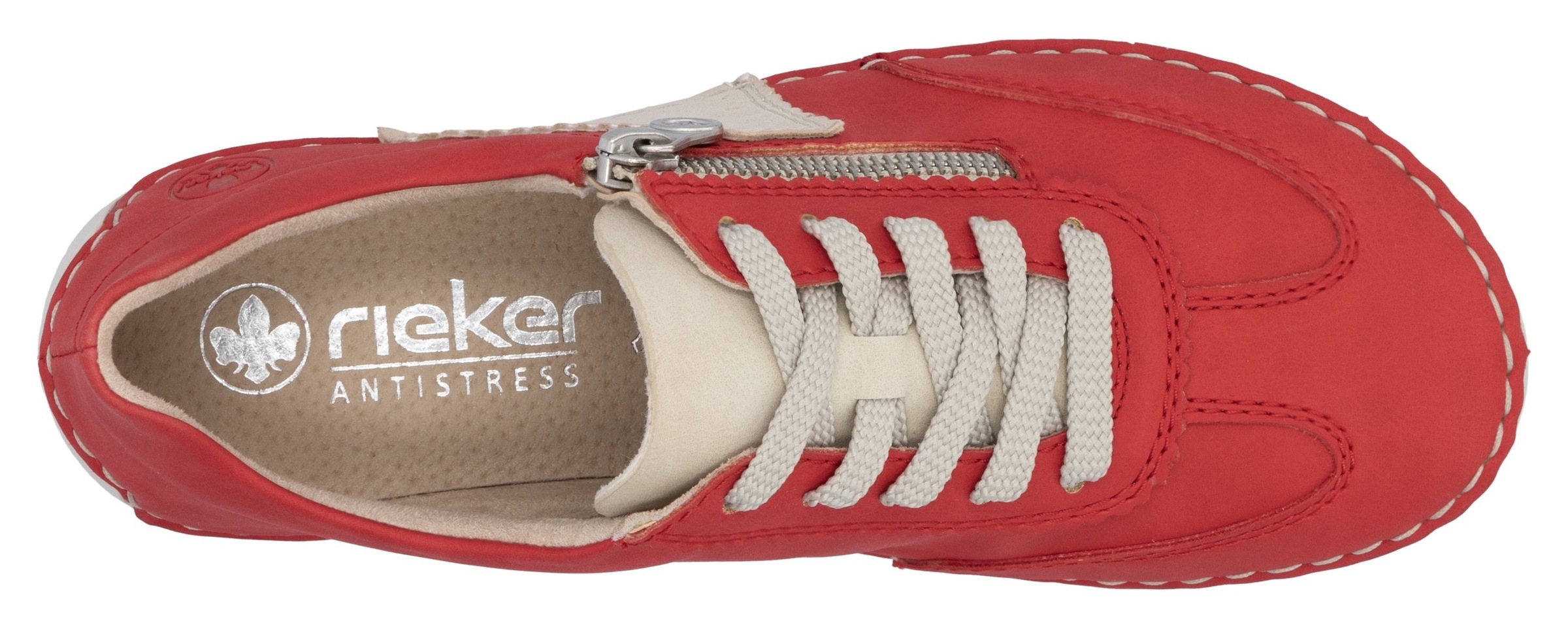 Rieker Sneaker  , Halbschuh, Freizeitschuh, Schnürschuh mit Reissverschluss