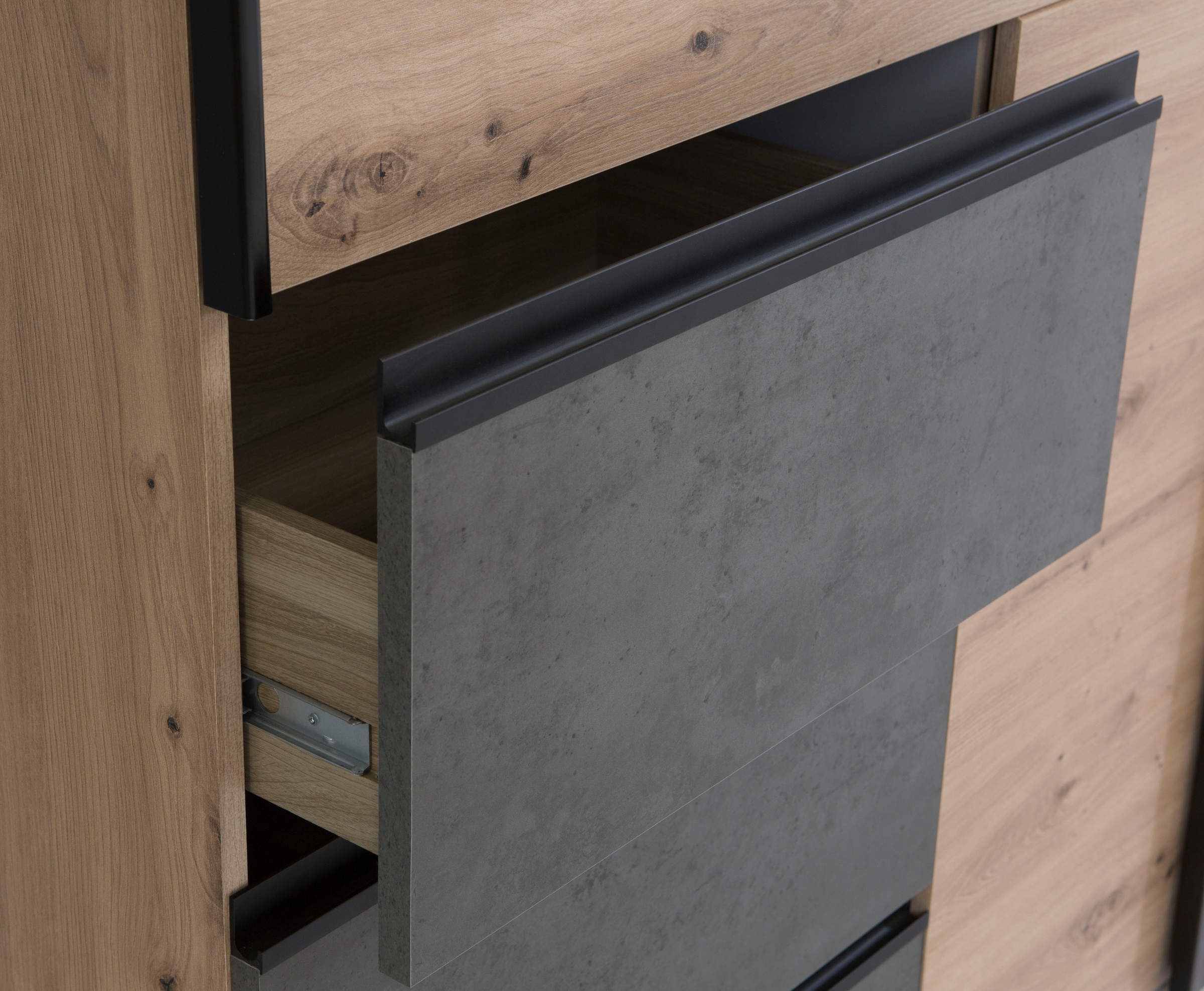 FORTE Schwebetürenschrank »Winn, Schiebetürenschrank mit 3 Schubladen, Made in Europe« In 2 Grössen erhältlich - B/H/T ca. 170x200,5x61cm und 200x200,5x61cm,  verschiedene Grössen und Farben, sehr viel Stauraum