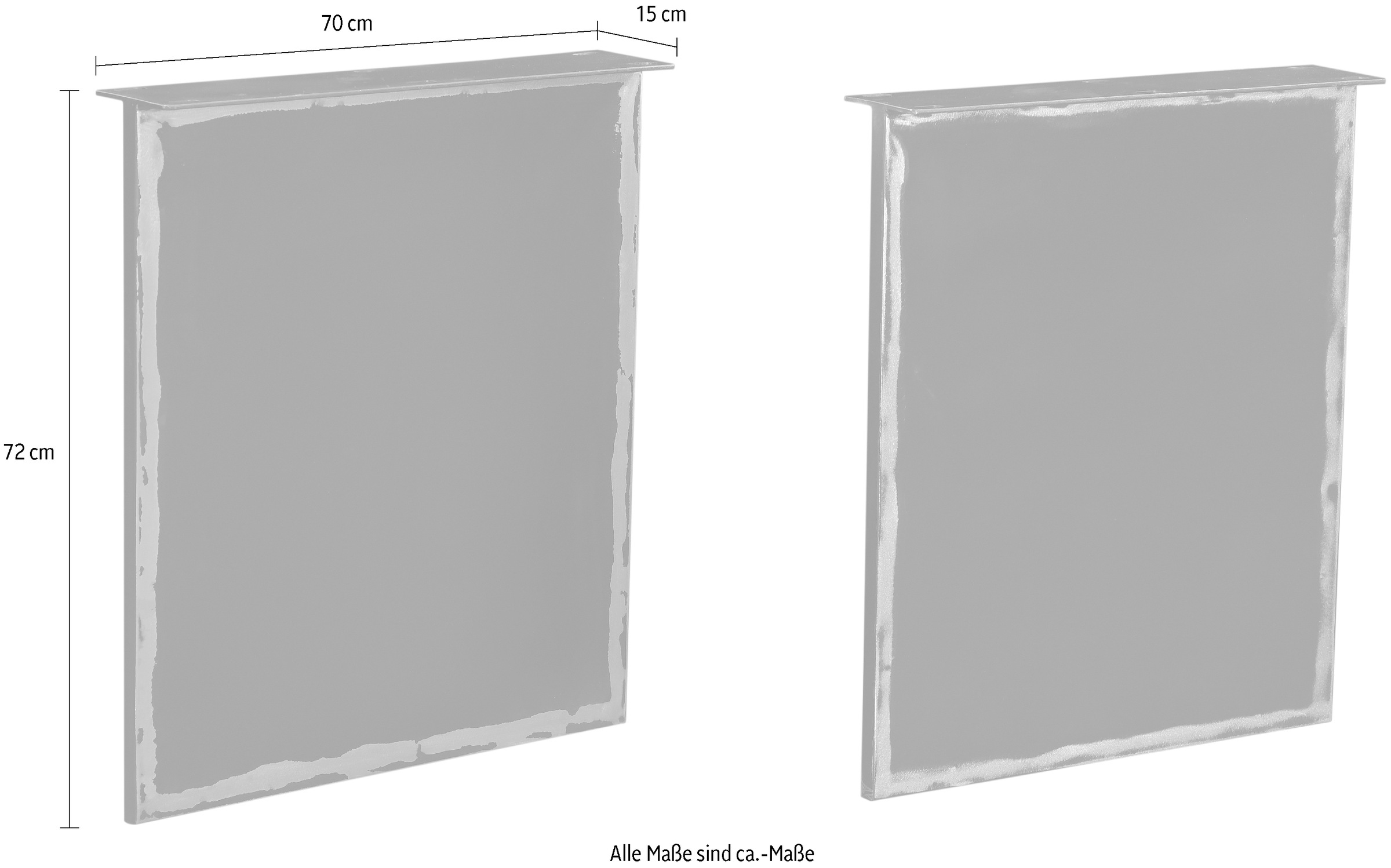SIT Pied de table »Chinon aus Metall im Used Look für Platten von 160–240 cm« 1 cuis tlg. aspect usé