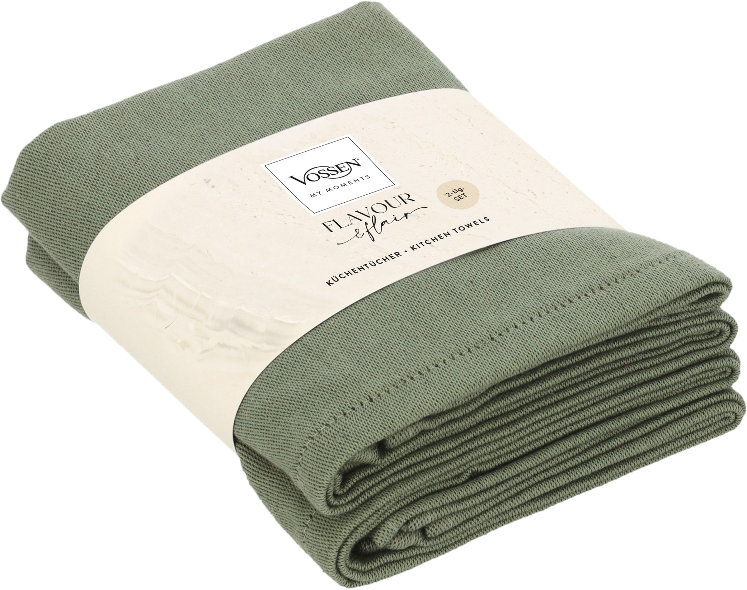 Vossen Chiffon à vaisselle »SET Double Delight 2x KÜT« qualité résistante et très absorbante