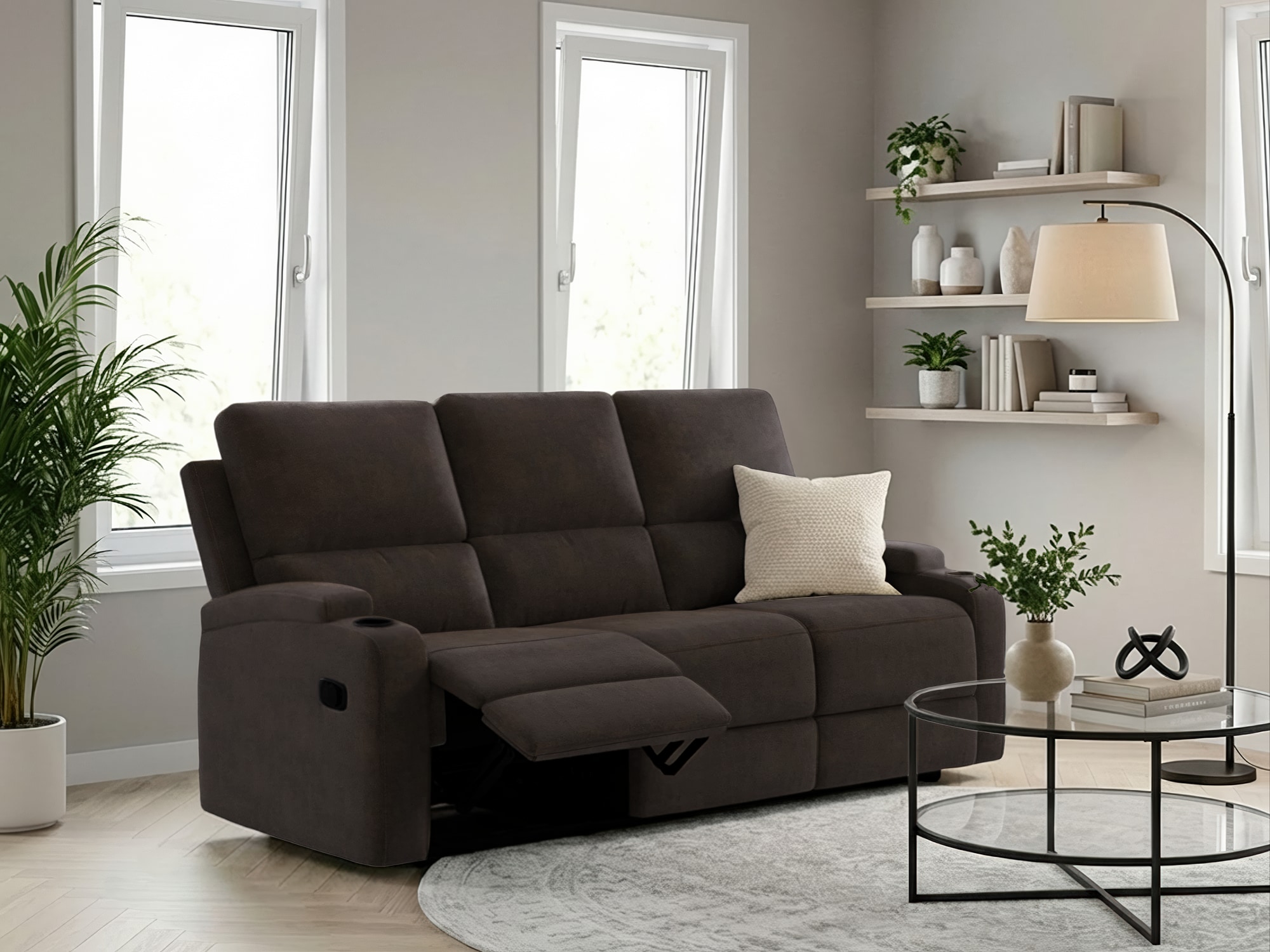GOODproduct 3-Sitzer »NAPORI Microfaser, Multimediasofa, Kinosessel XXL« Kinosofa mit 2 x Relaxfunktion und Getränkehalter