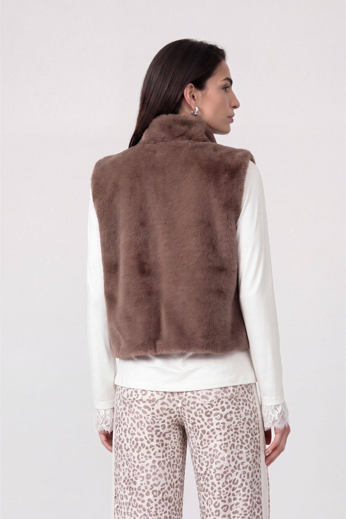 Monari Fellimitatweste »Weste fake fur« Regular fit mit Stehkragen