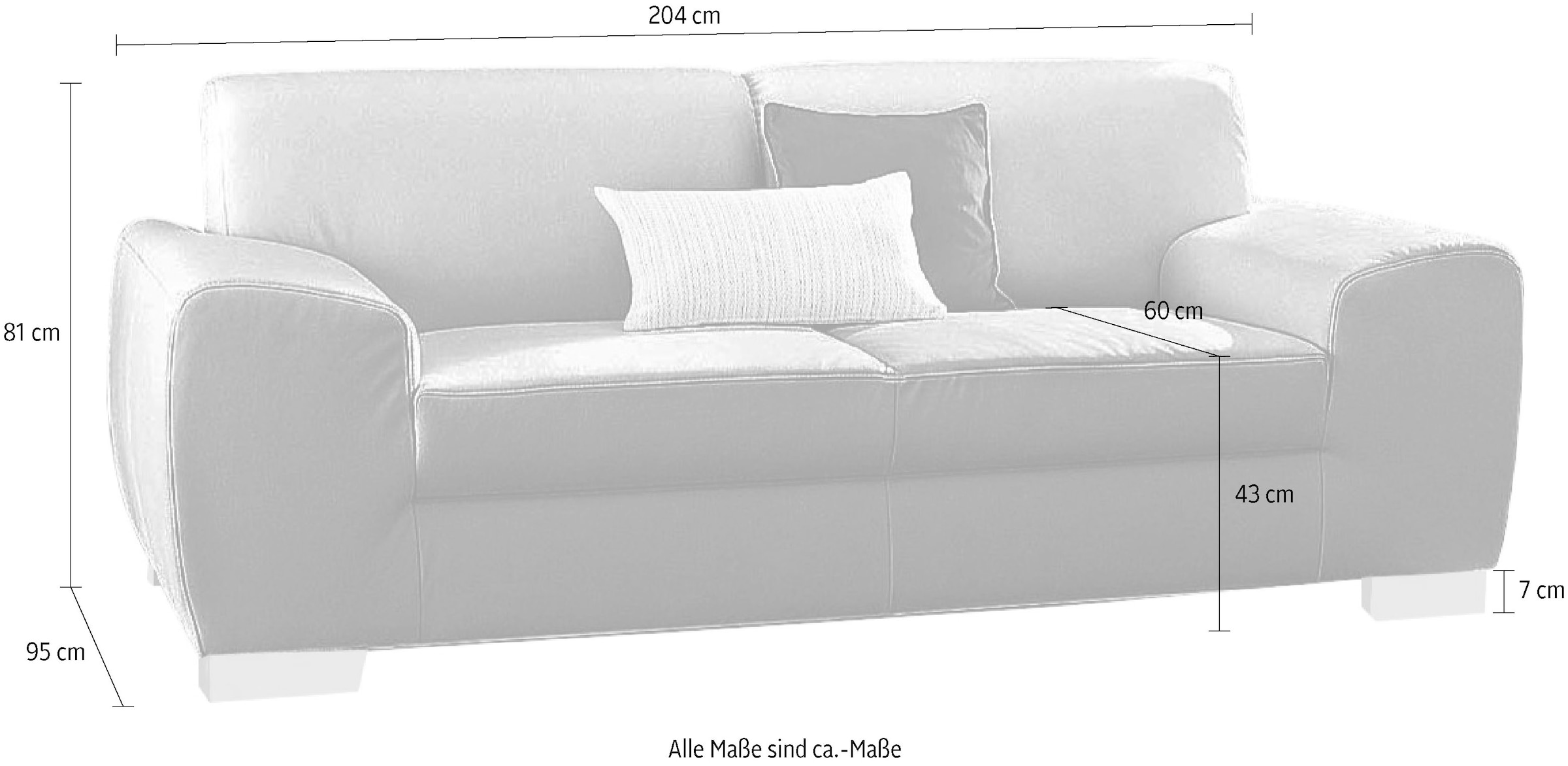 DOMO collection 2-Sitzer »Ricardo kubisch, modern und elegant, bequemes Sofa«