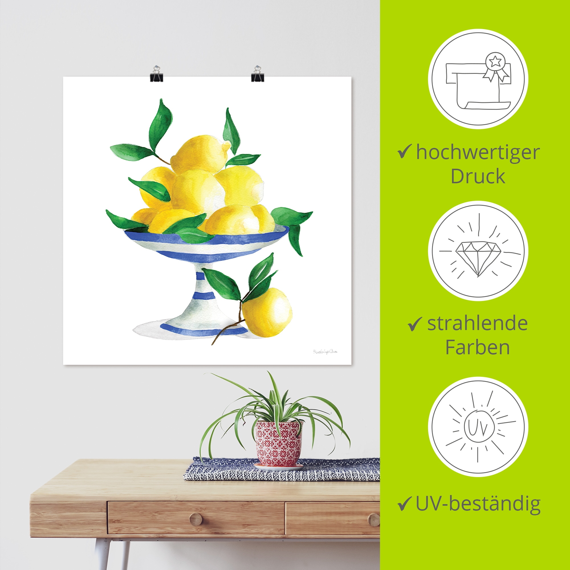 Artland Fresque murale »Spanish Lemons II« 1 cuis tlg. als Alubild, Leinwandbild, Poster, Wandaufkleber in verschied. Grössen