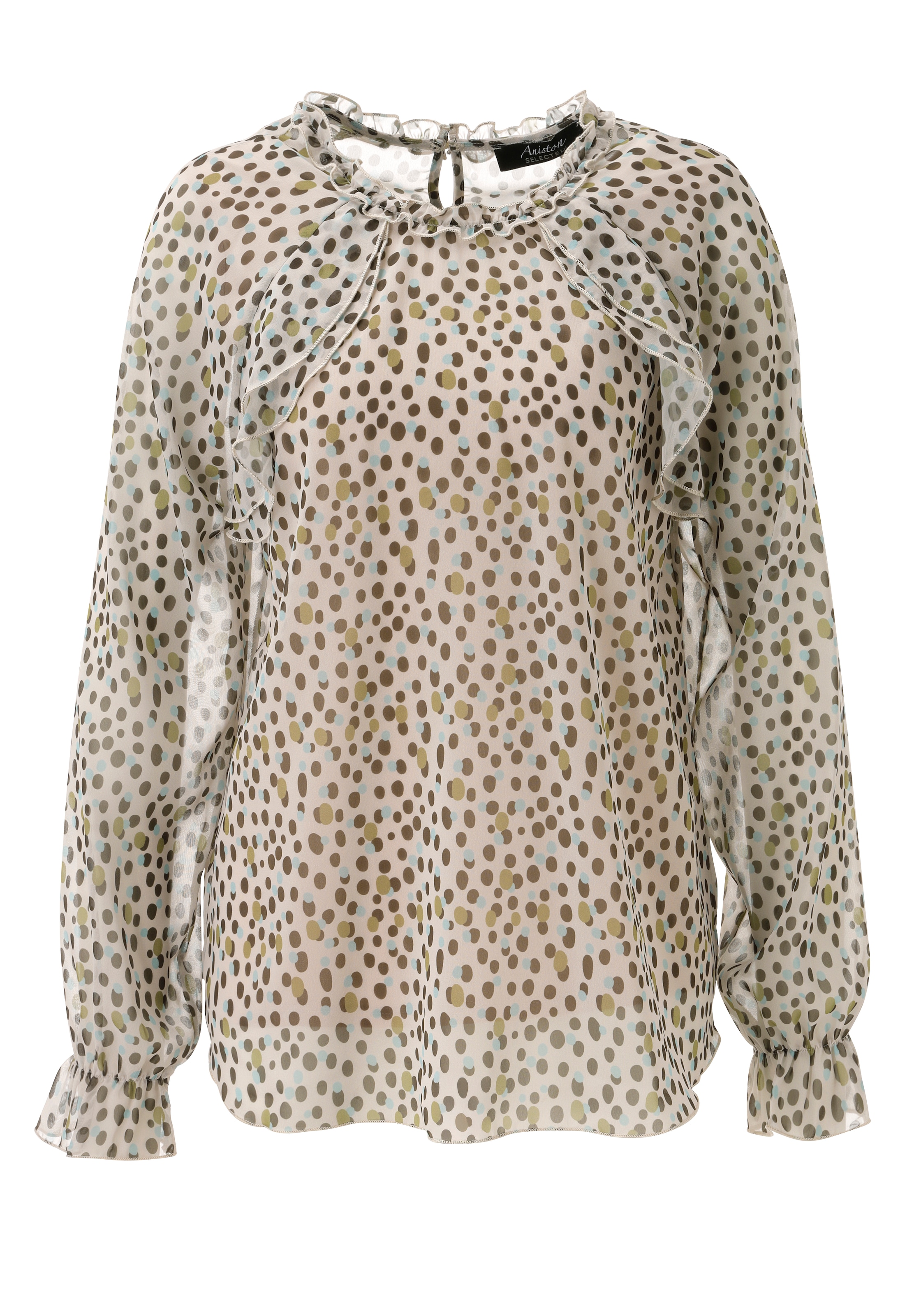 Aniston SELECTED Chiffonbluse 2 dezent transparent und mit Unterziehtop - NEUE KOLLEKTION