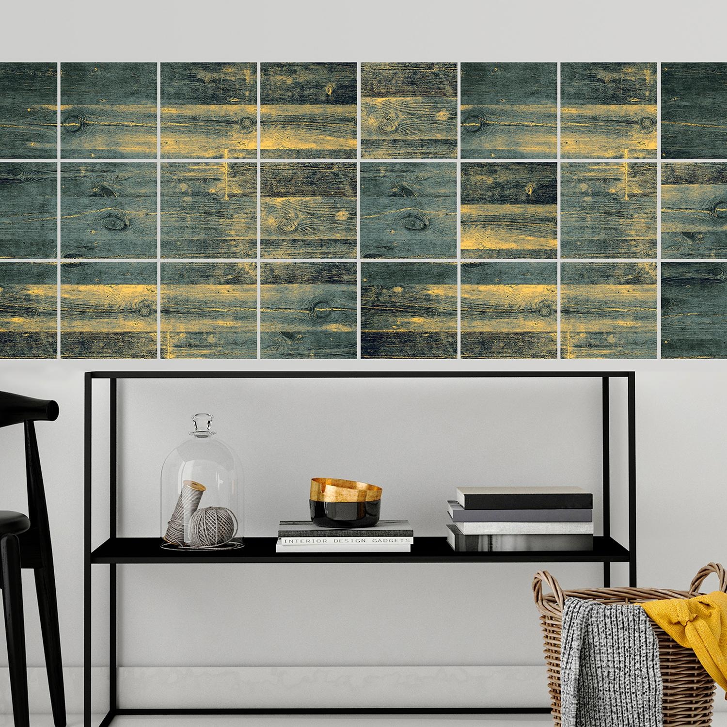 queence Autocollants pour carrelage »Holz« Stickerfliesen, selbstklebend, Sticker, 12er Set