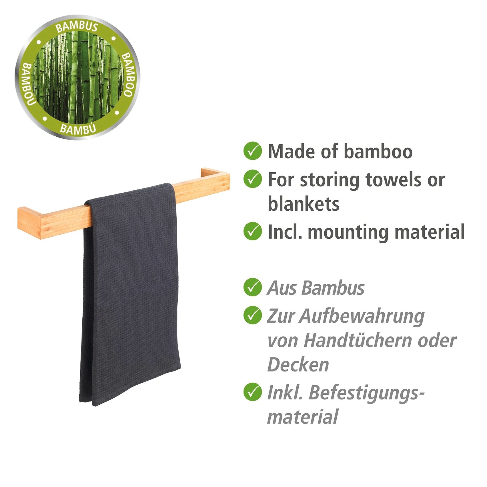 WENKO Porte-serviettes »Bambusa« LxPxH : 60x5x9 cm